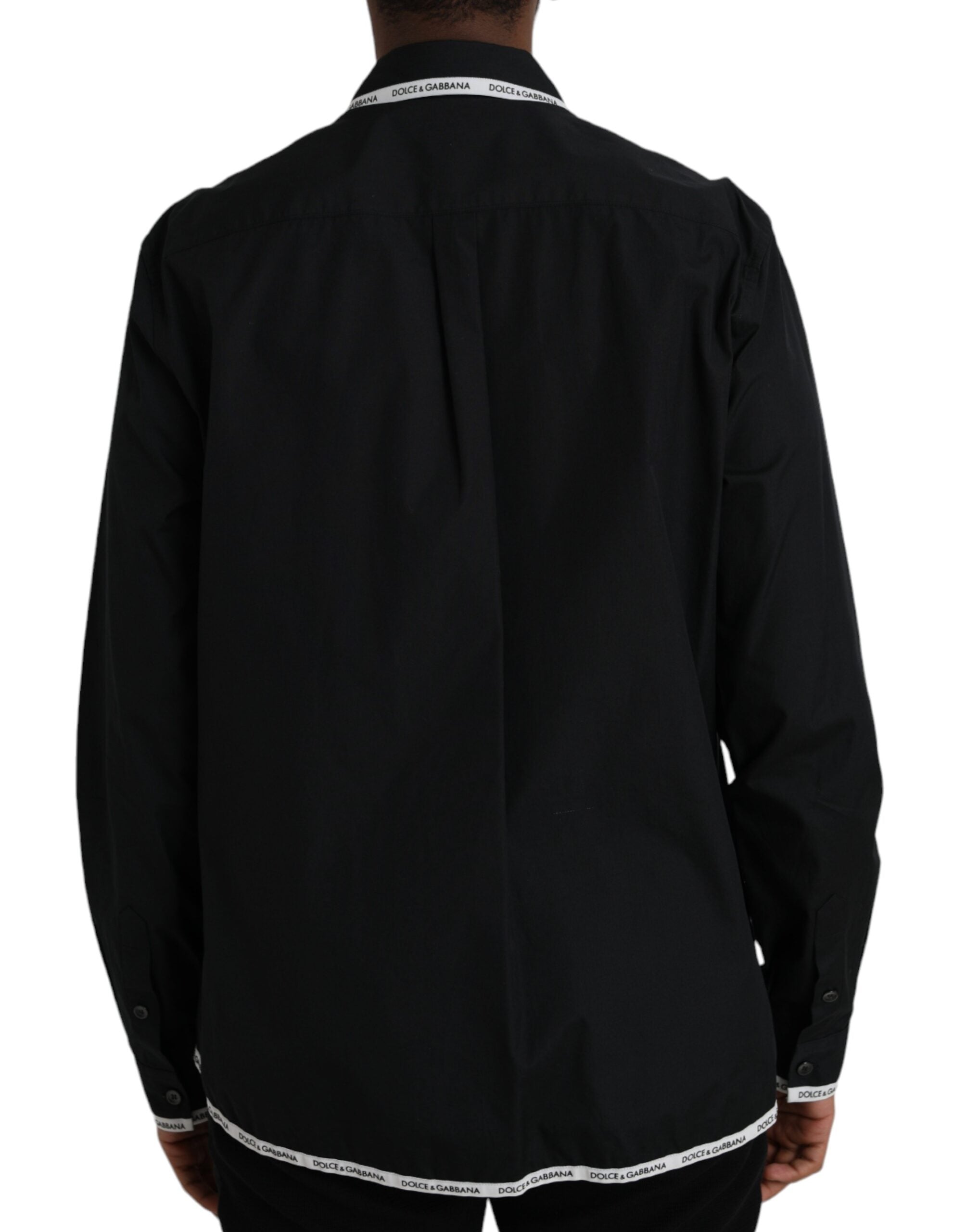 Dolce & Gabbana Black Collared Long Sleeve Cotton Casual Shirt -   -  Dolce & Gabbana.
