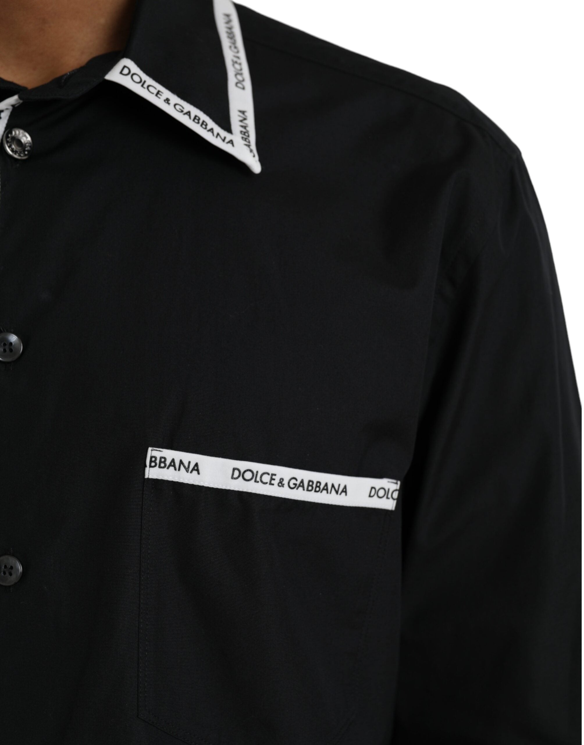 Dolce & Gabbana Black Collared Long Sleeve Cotton Casual Shirt -   -  Dolce & Gabbana.