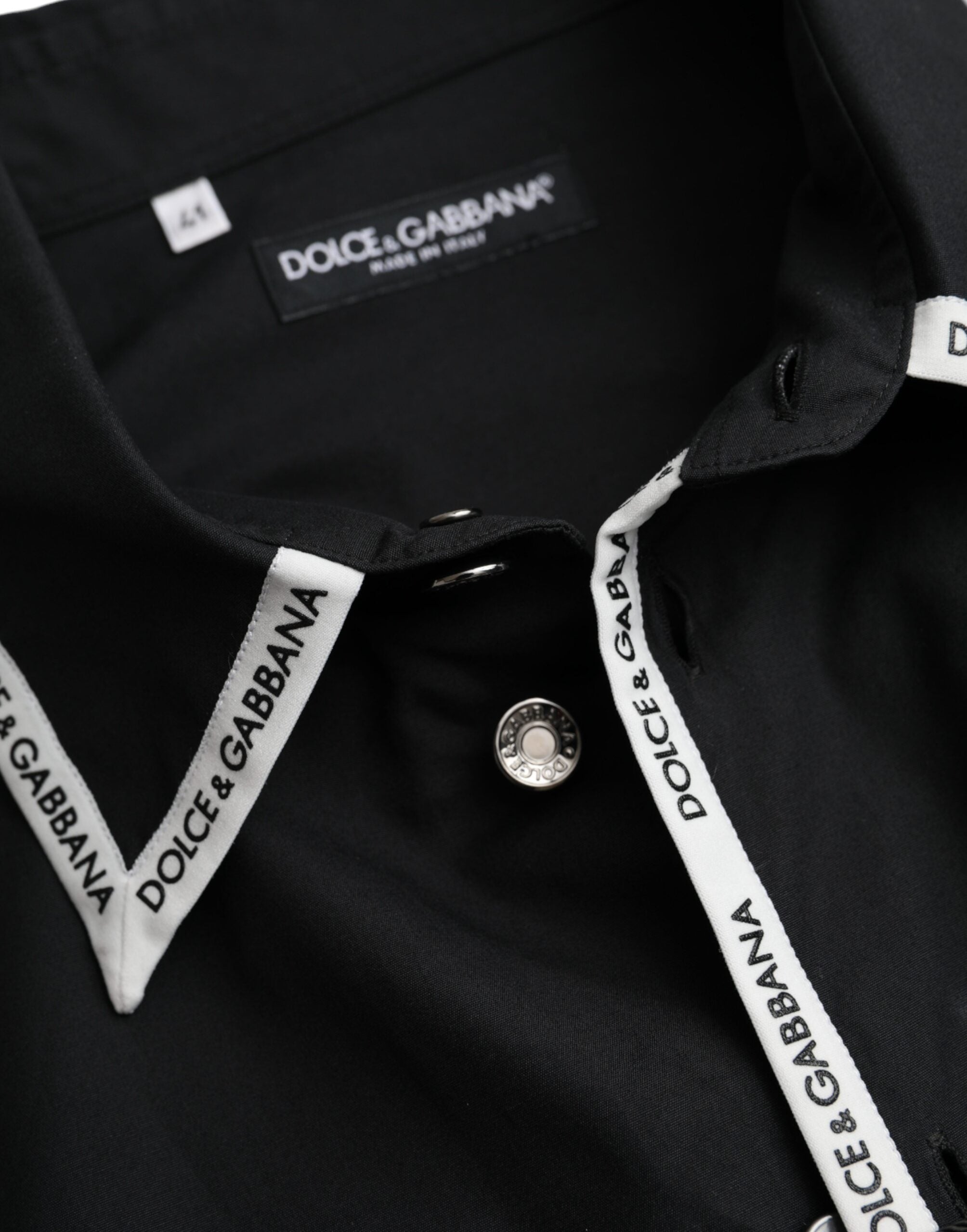 Dolce & Gabbana Black Collared Long Sleeve Cotton Casual Shirt -   -  Dolce & Gabbana.