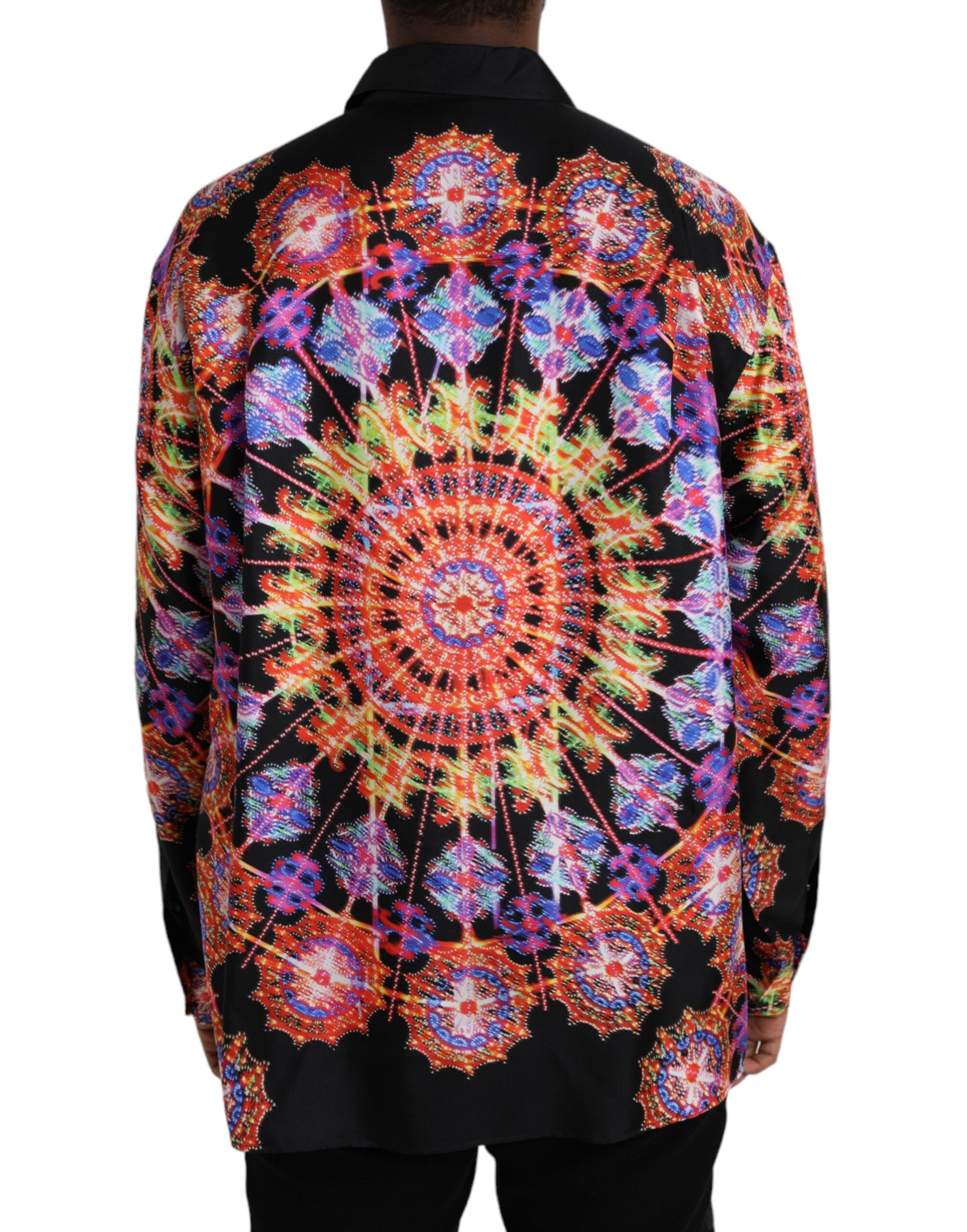 Dolce & Gabbana Multicolor Luminarie Silk Men Casual Shirt -   -  Dolce & Gabbana.