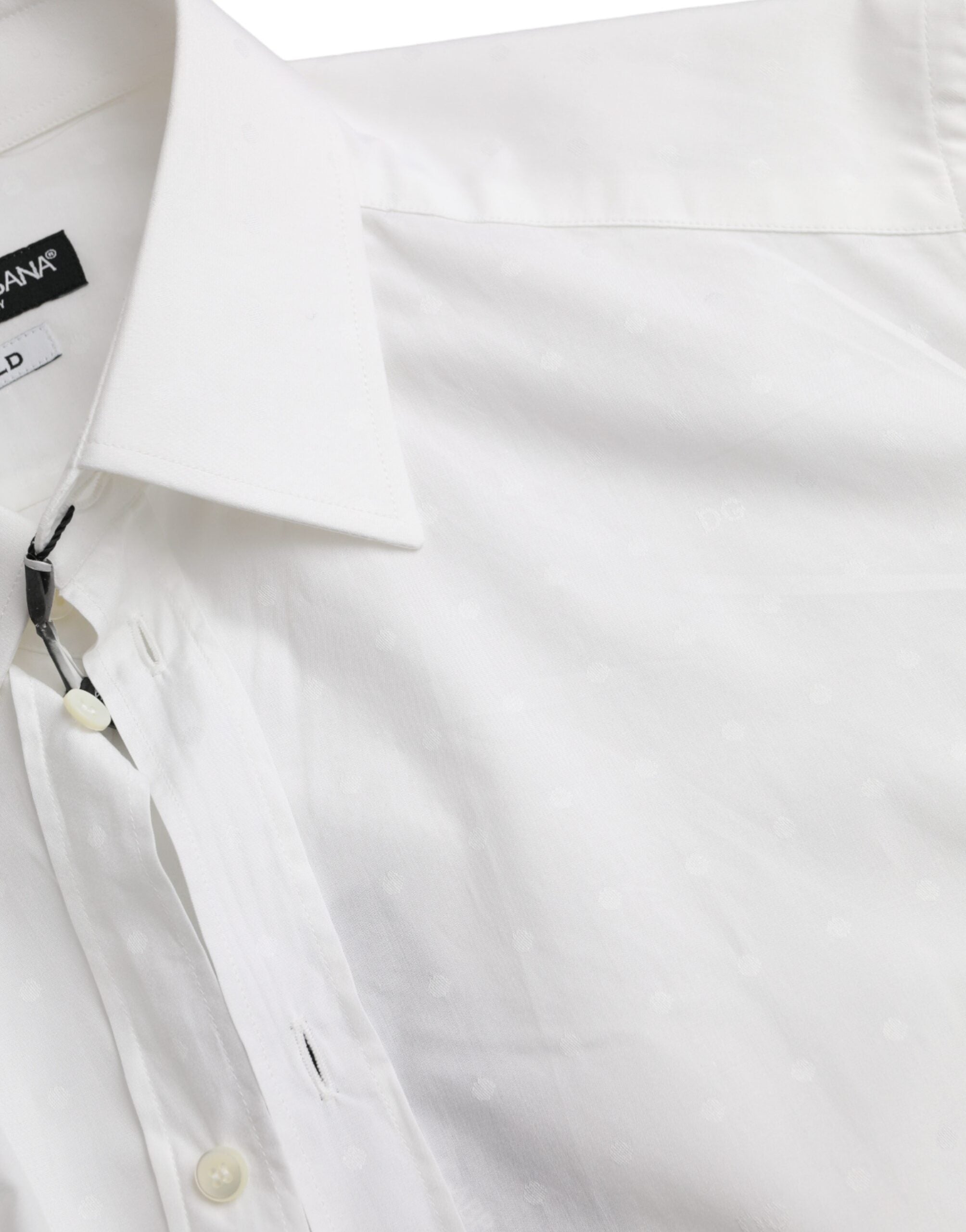 Dolce & Gabbana White Logo Cotton Men Dress GOLD Shirt -   -  Dolce & Gabbana.
