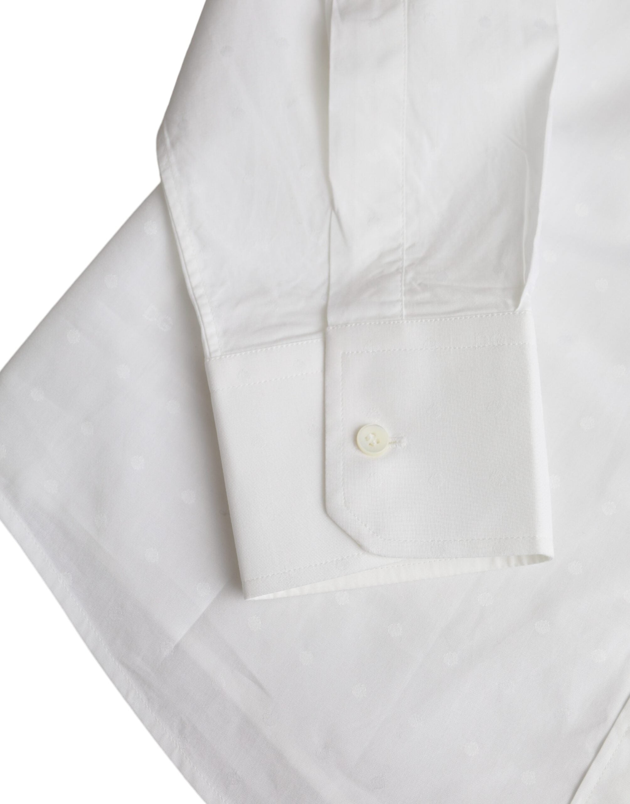 Dolce & Gabbana White Logo Cotton Men Dress GOLD Shirt -   -  Dolce & Gabbana.