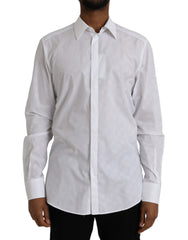 Dolce & Gabbana White Polka Dotted Cotton Dress GOLD Shirt -   -  Dolce & Gabbana.