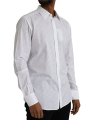 Dolce & Gabbana White Polka Dotted Cotton Dress GOLD Shirt -   -  Dolce & Gabbana.