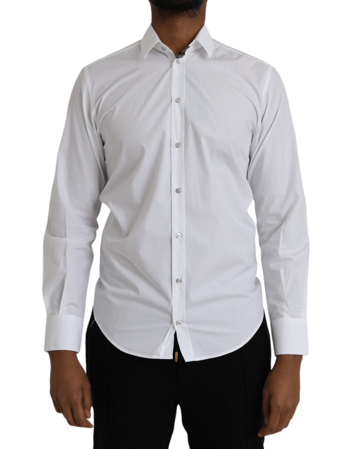Dolce & Gabbana White Cotton Long Sleeve Dress MARTINI Shirt -   -  Dolce & Gabbana.