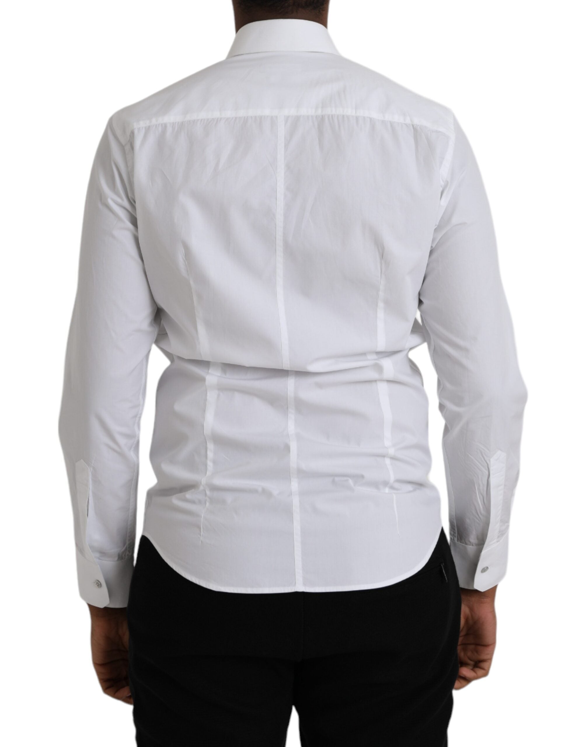 Dolce & Gabbana White Cotton Long Sleeve Dress MARTINI Shirt -   -  Dolce & Gabbana.