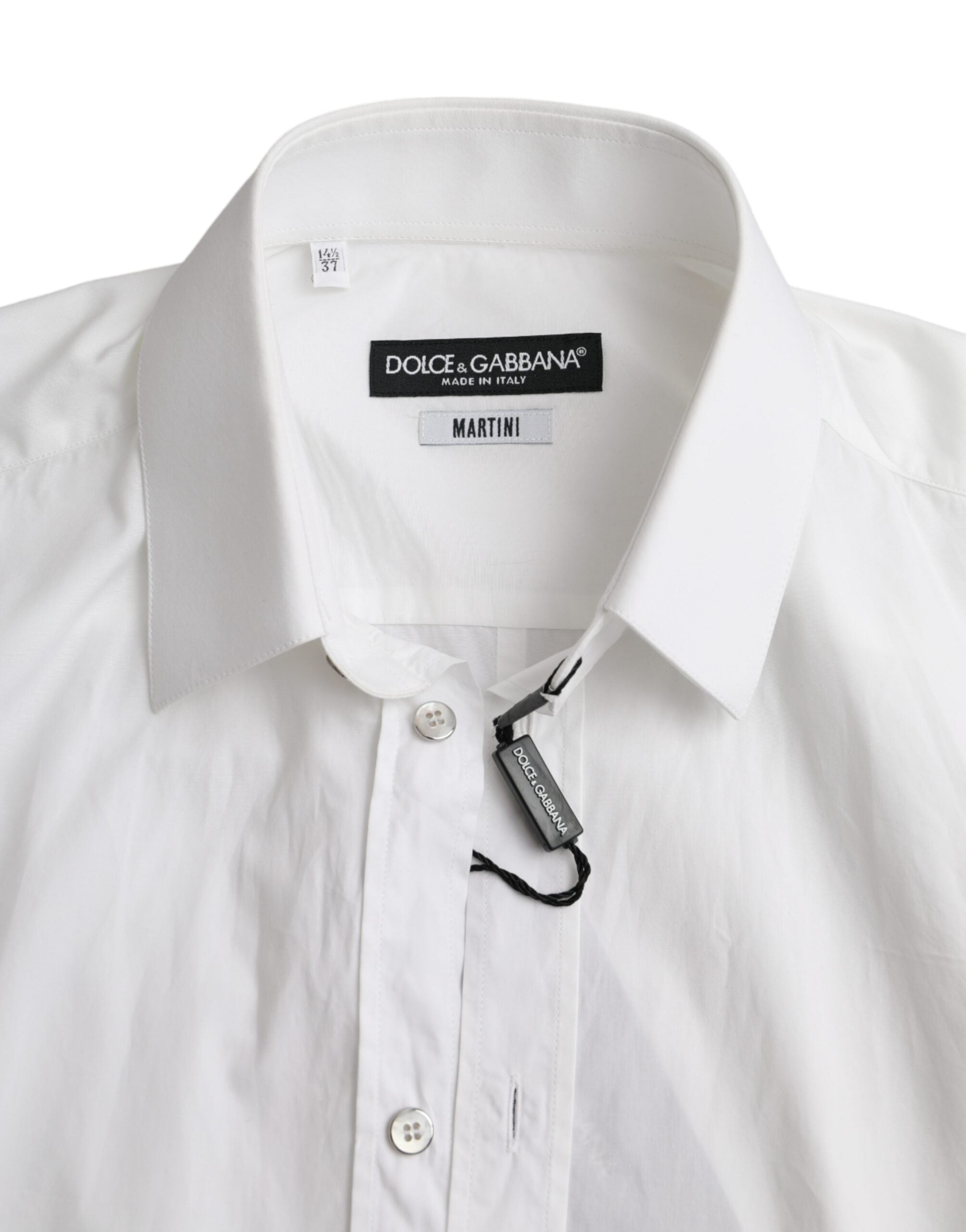 Dolce & Gabbana White Cotton Long Sleeve Dress MARTINI Shirt -   -  Dolce & Gabbana.