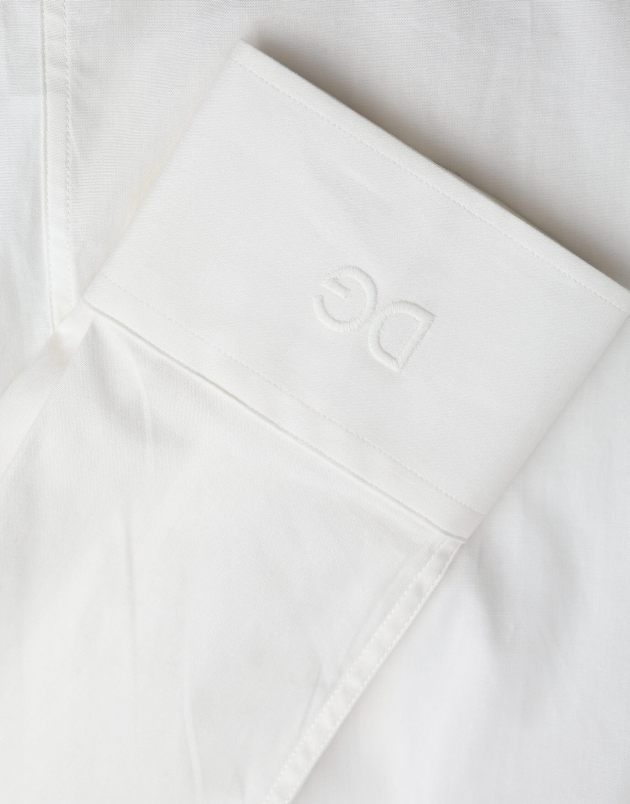 Dolce & Gabbana White Cotton Dress Slim Fit GOLD Shirt -   -  Dolce & Gabbana.
