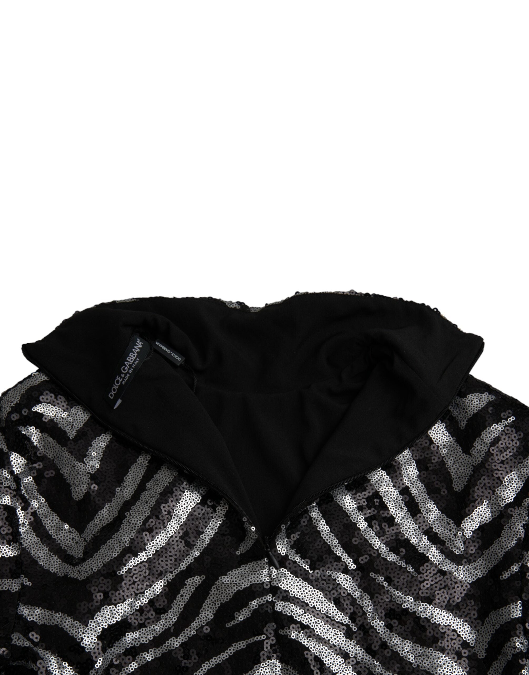 Dolce & Gabbana Black Silver Sequined Polyester Sweater -   -  Dolce & Gabbana.