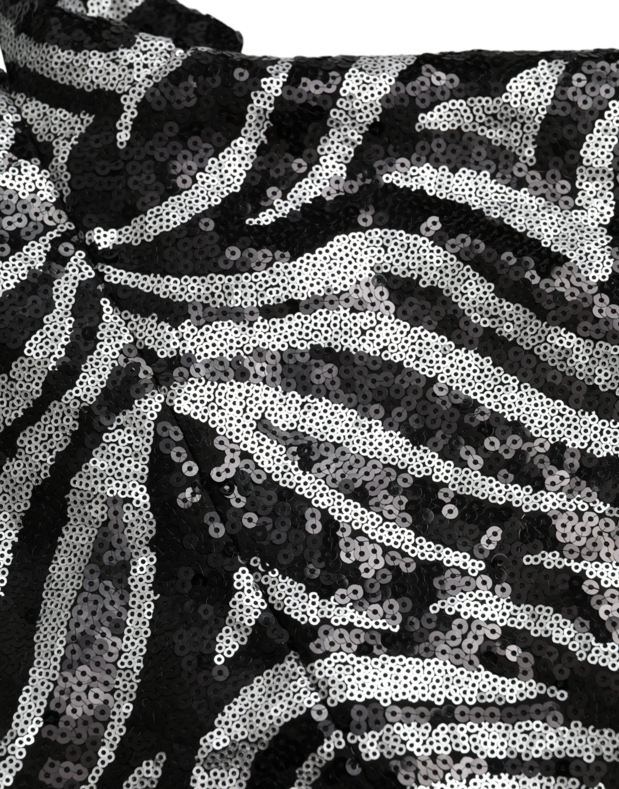 Dolce & Gabbana Black Silver Sequined Polyester Sweater -   -  Dolce & Gabbana.