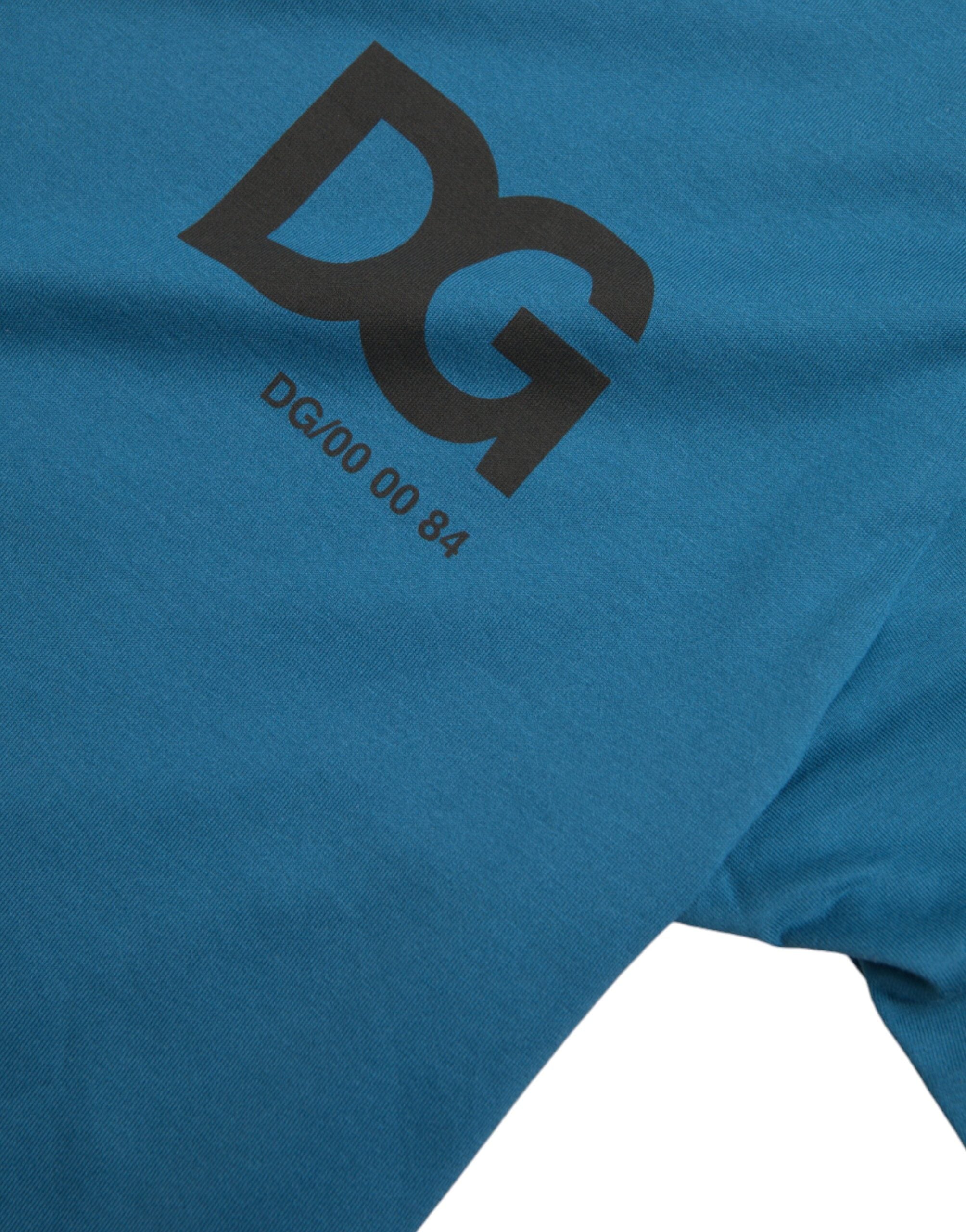 Dolce & Gabbana Blue Logo Round Neck Short Sleeves T-shirt -   -  Dolce & Gabbana.