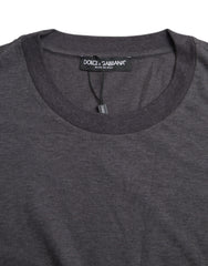 Dolce & Gabbana Gray Cotton Round Neck Short Sleeve T-shirt -   -  Dolce & Gabbana.