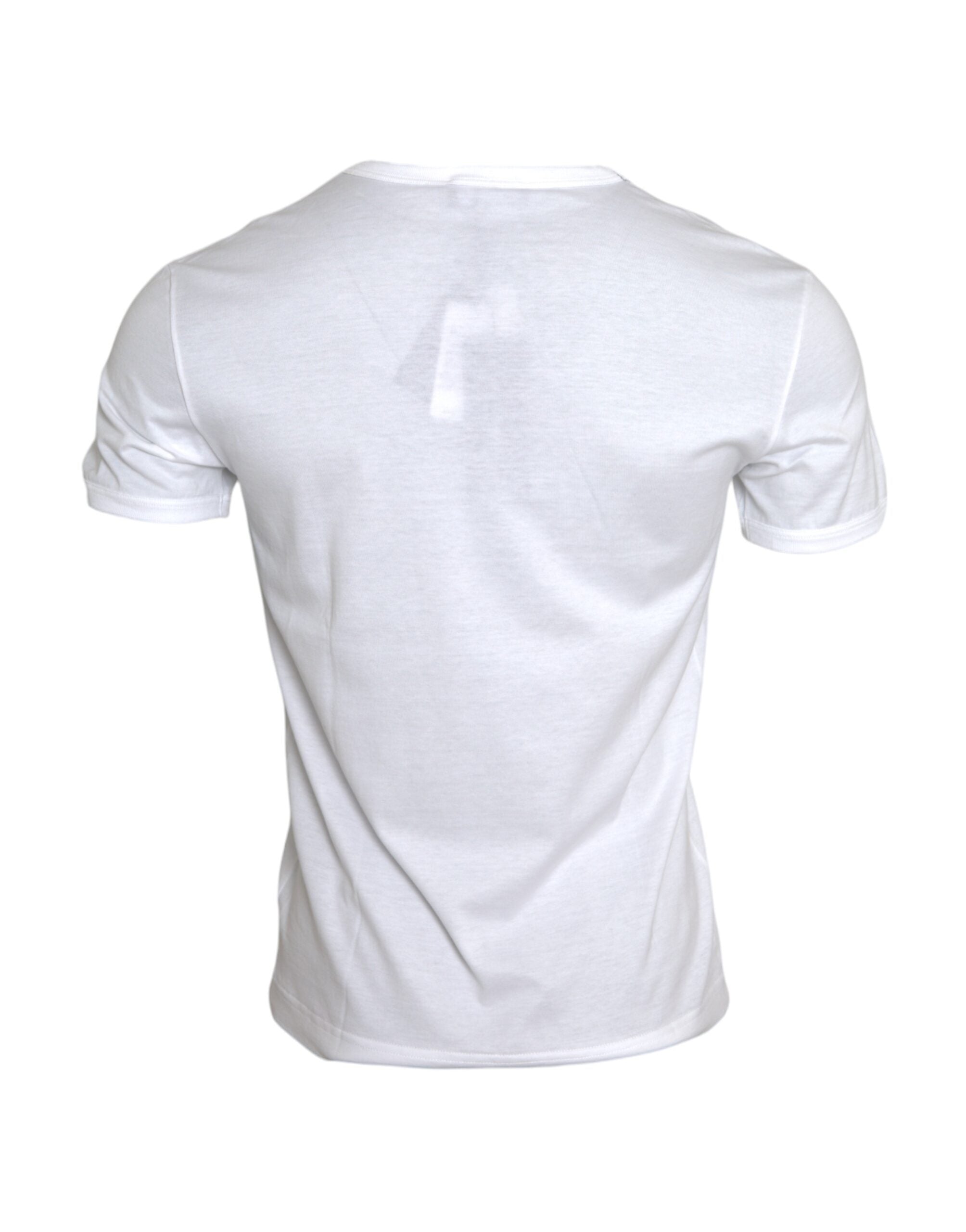 Dolce & Gabbana White Logo Embroidery Short Sleeve T-shirt -   -  Dolce & Gabbana.