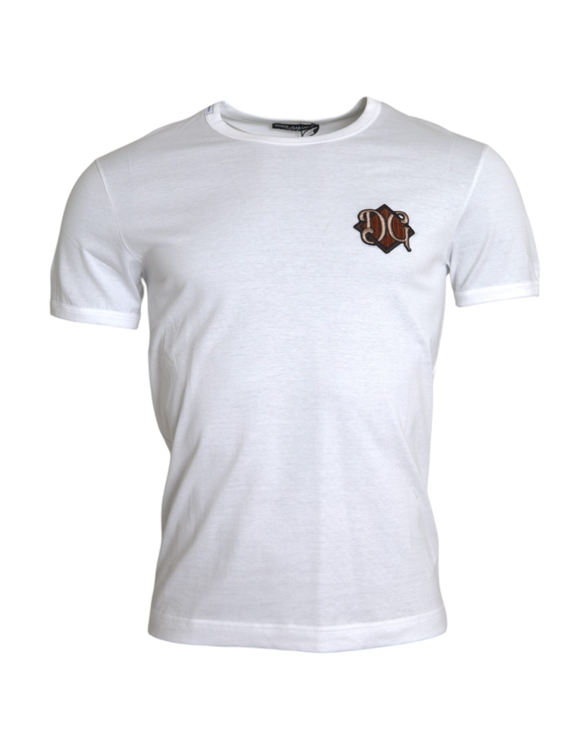 Dolce & Gabbana White Logo Embroidery Short Sleeve T-shirt -   -  Dolce & Gabbana.