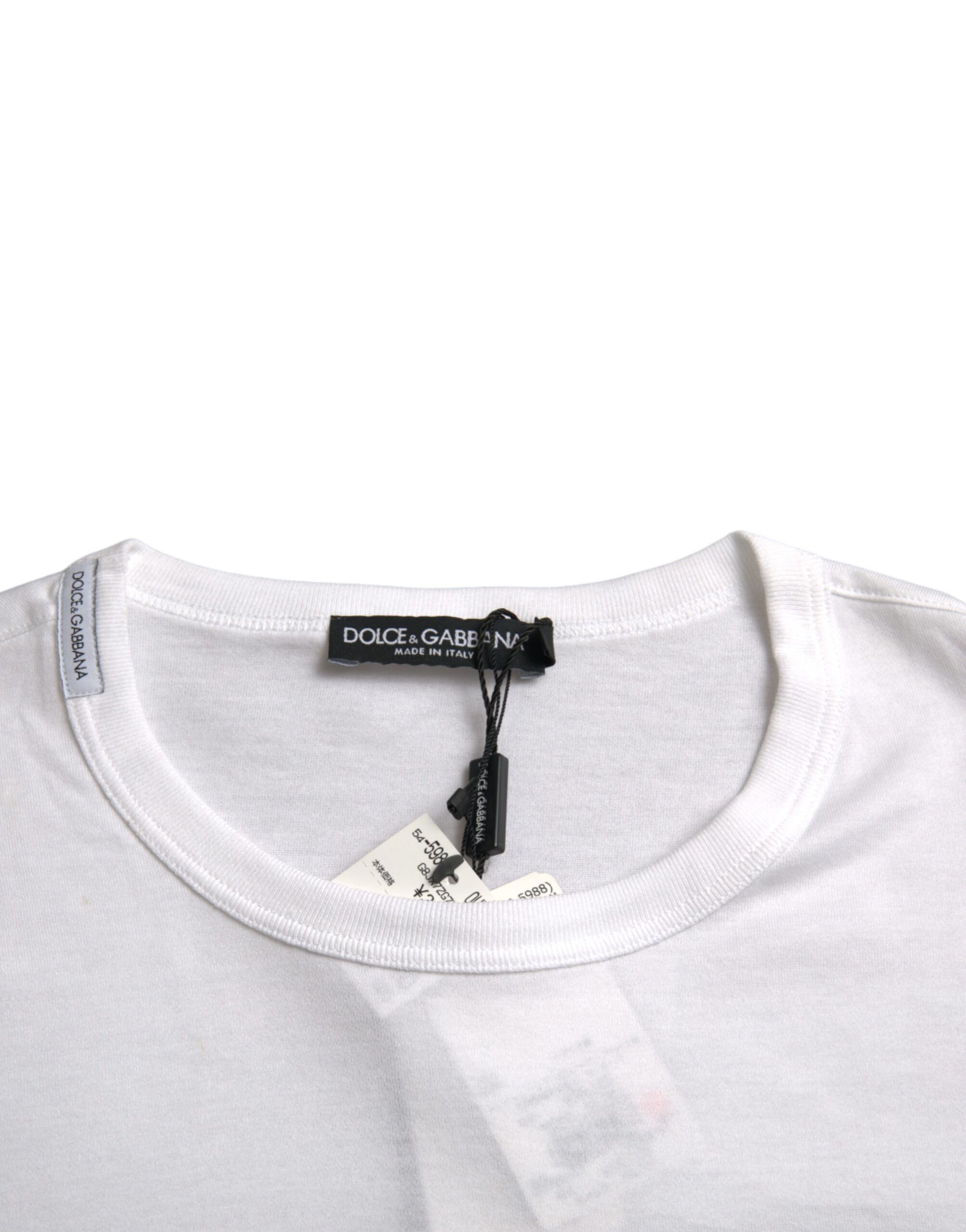 Dolce & Gabbana White Logo Embroidery Short Sleeve T-shirt -   -  Dolce & Gabbana.