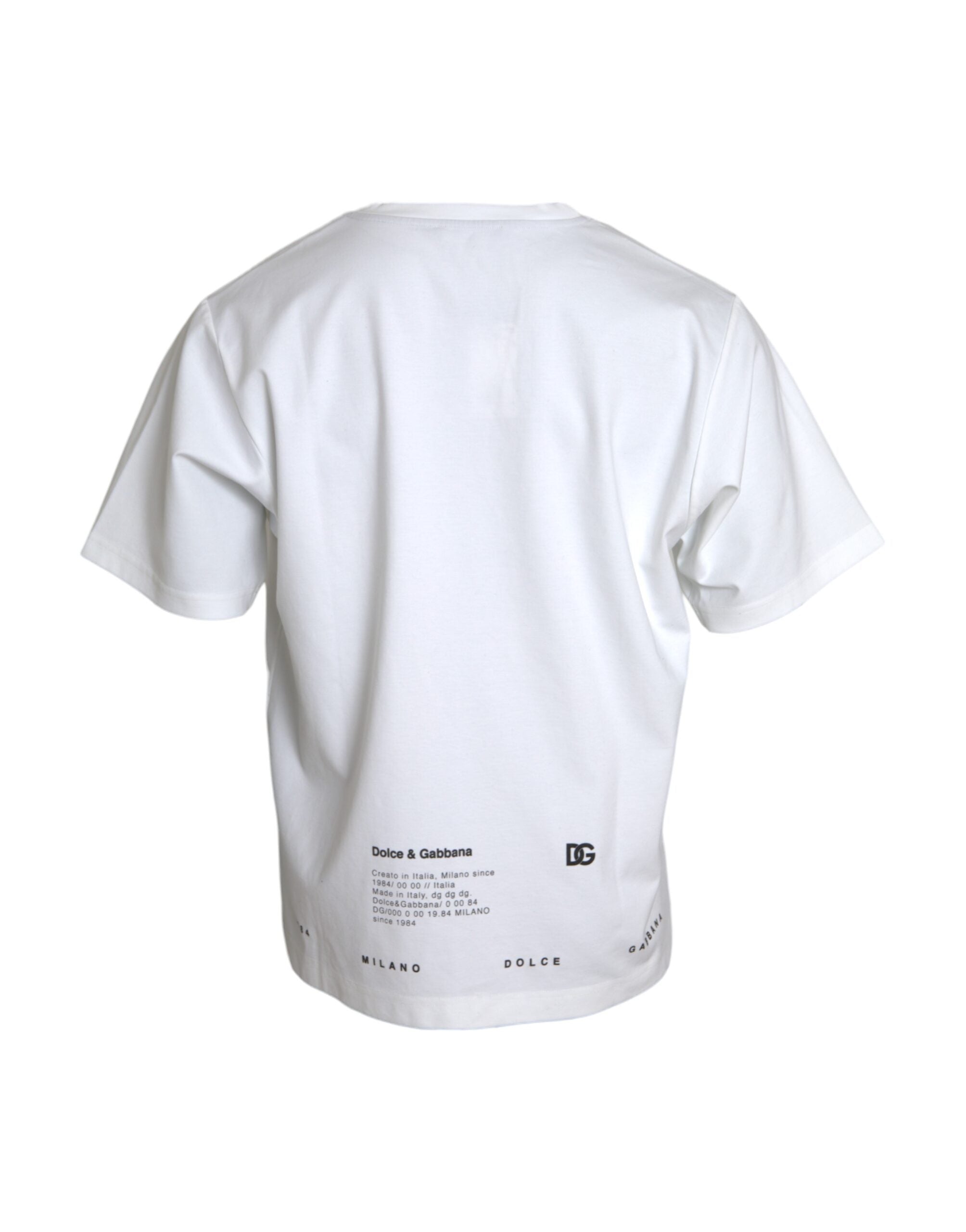 Dolce & Gabbana White Red Lips Print Cotton Men T-shirt -   -  Dolce & Gabbana.