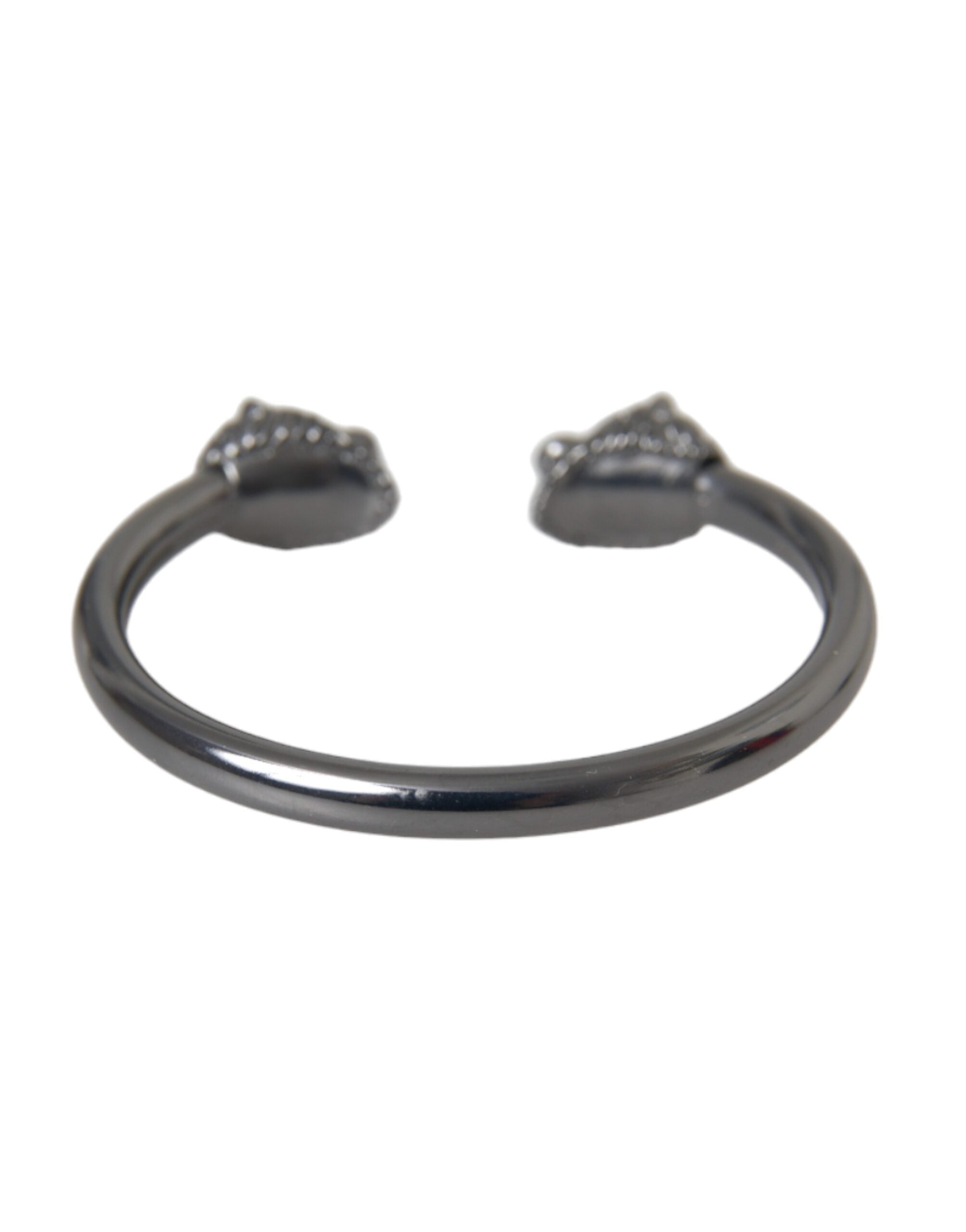 Nialaya Black Rhodium Lion Bangle Bracelet Women -   -  Nialaya.