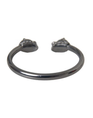 Nialaya Black Rhodium Lion Bangle Bracelet Women -   -  Nialaya.