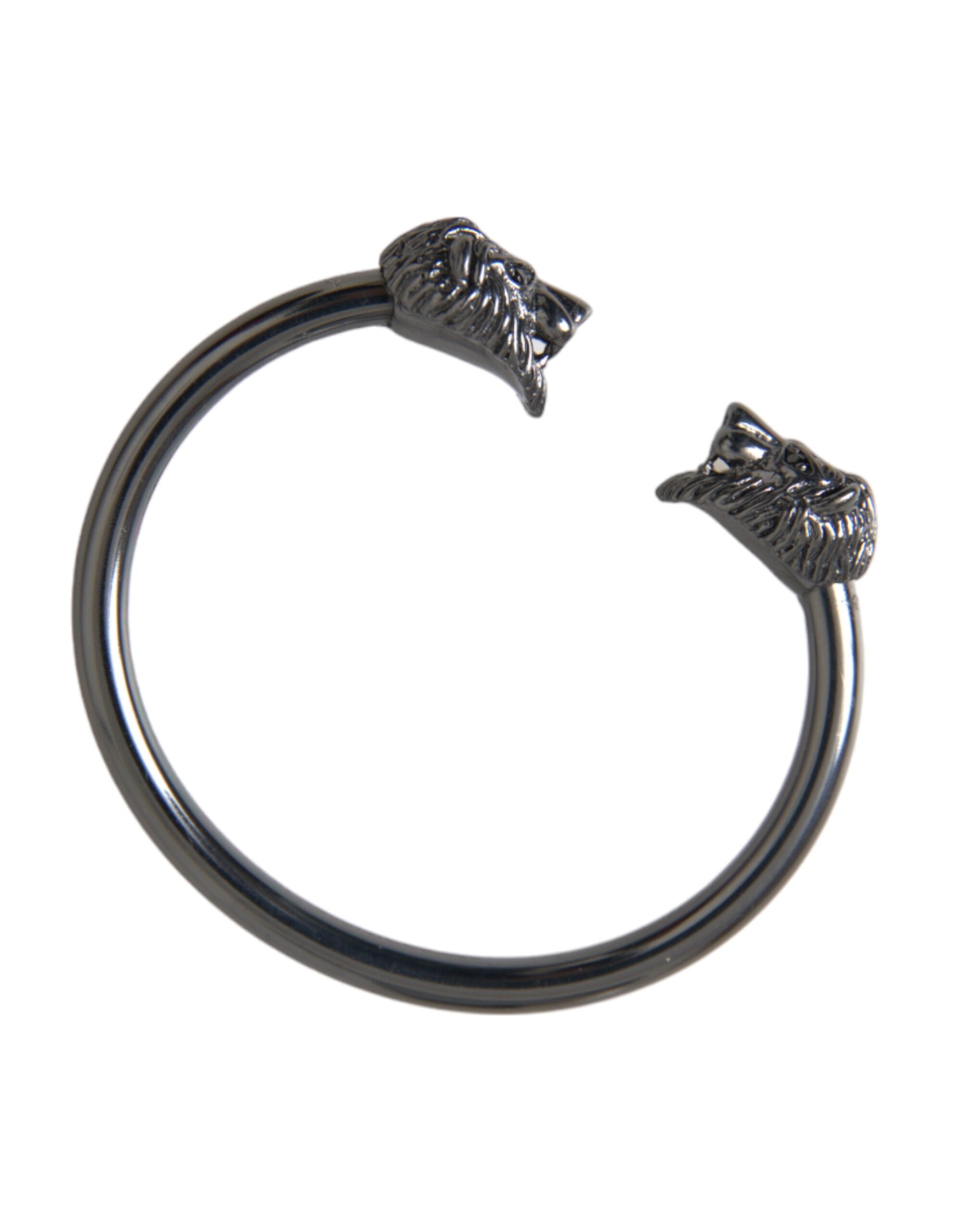 Nialaya Black Rhodium Lion Bangle Bracelet Women -   -  Nialaya.