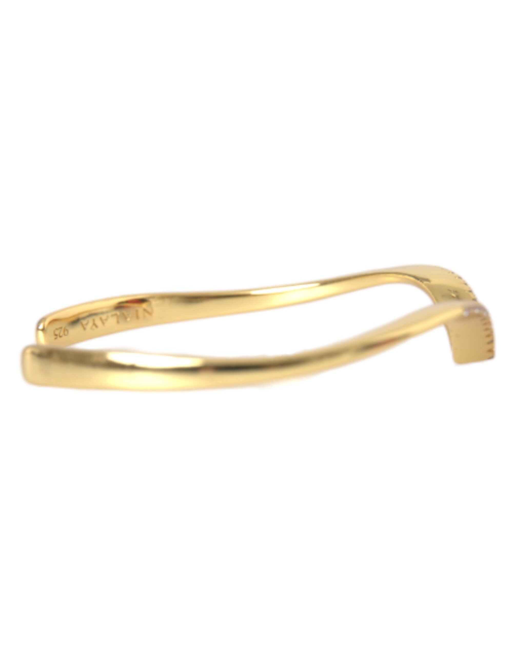 Nialaya Arched Wing Cuff Skyfall Gold CZ 925 Bracelet -   -  Nialaya.