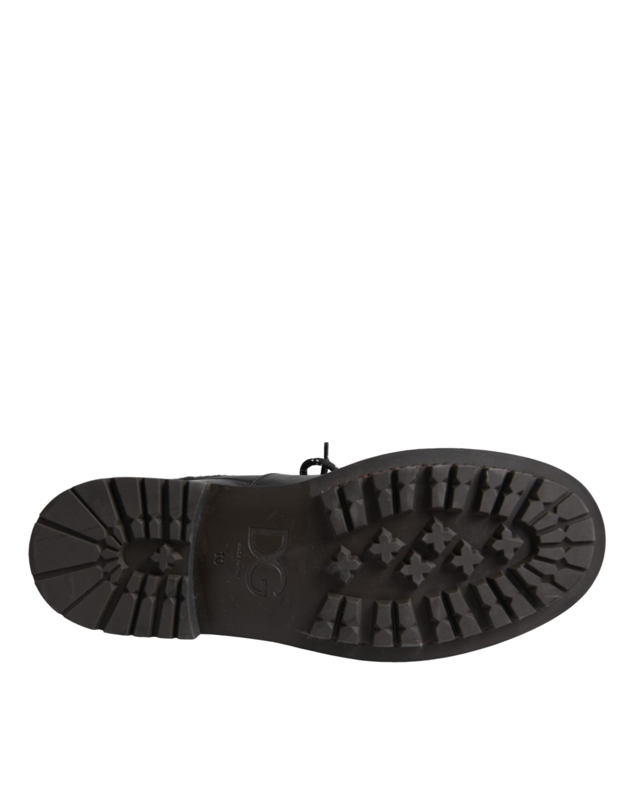 Dolce & Gabbana Black Leather Bernini Shearling Boots Shoes -   -  Dolce & Gabbana.
