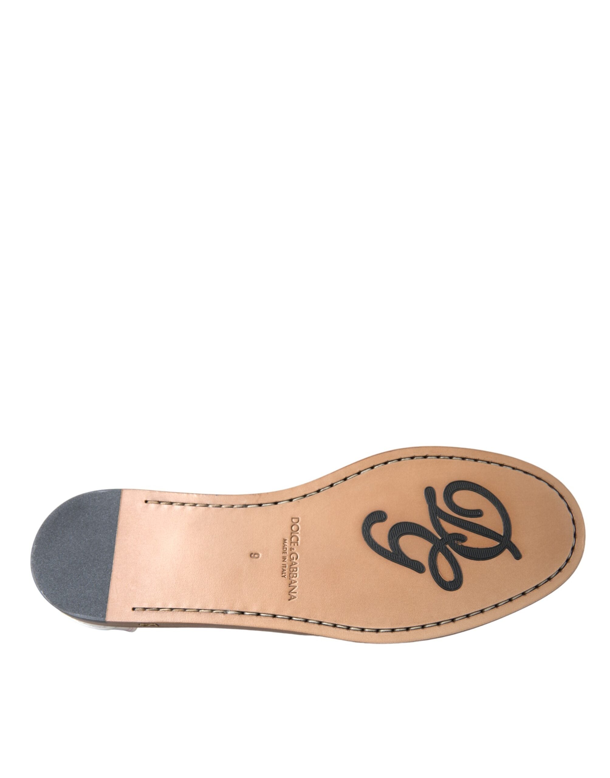 Dolce & Gabbana White Leather Slip On Mocassin Loafers Shoes -   -  Dolce & Gabbana.
