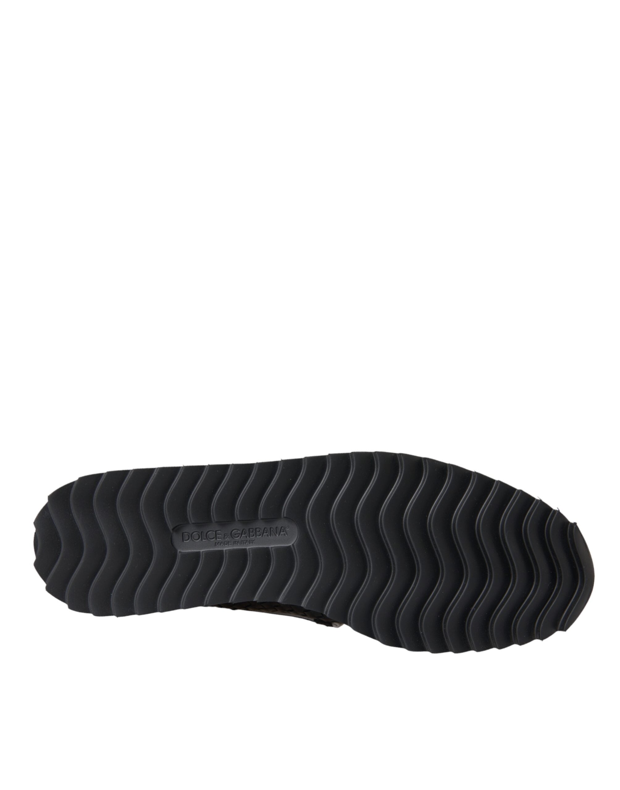 Dolce & Gabbana Black Woven Buffalo Leather Men Loafers Shoes -   -  Dolce & Gabbana.