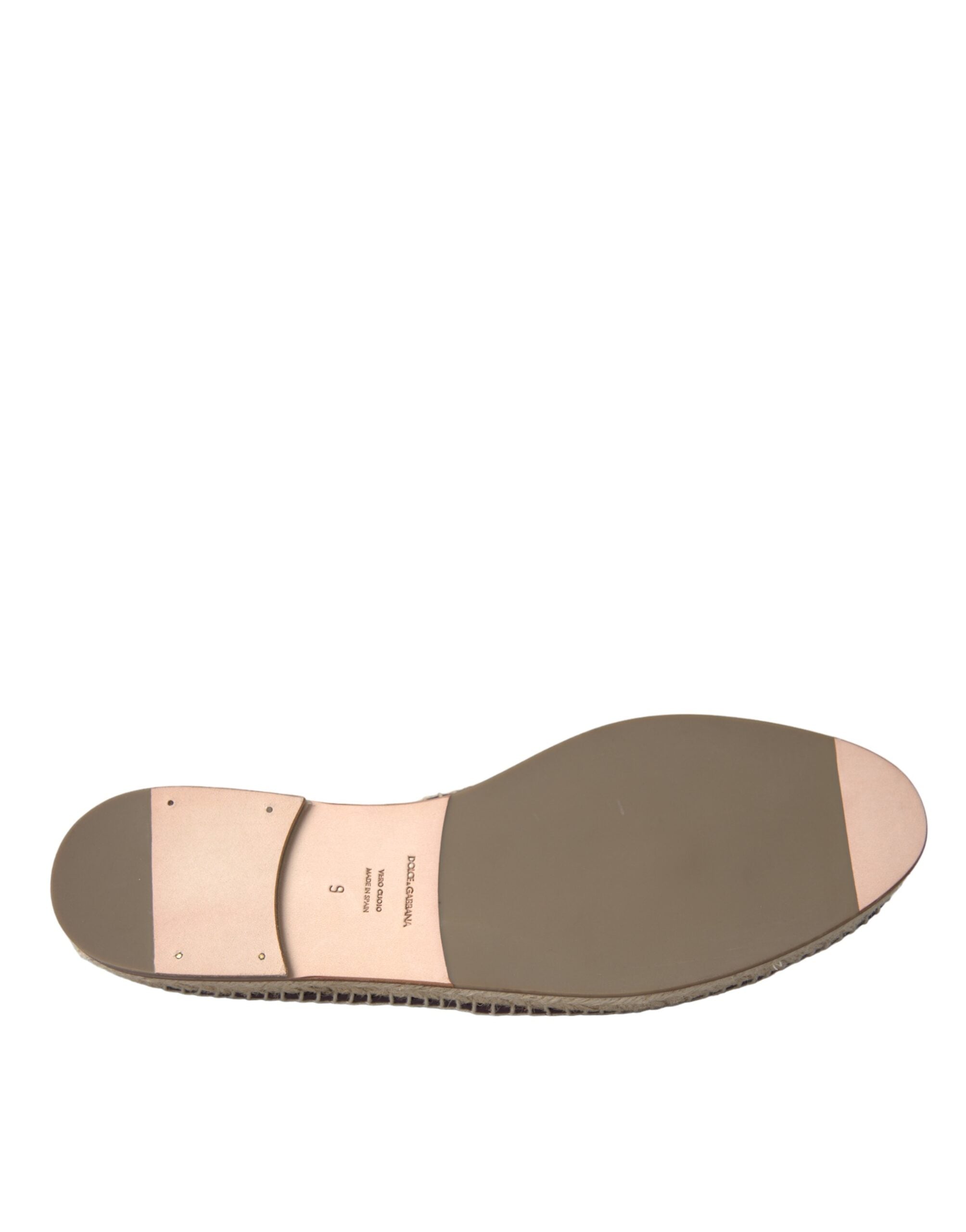 Dolce & Gabbana Brown Buffalo Leather Espadrille Flats Shoes -   -  Dolce & Gabbana.