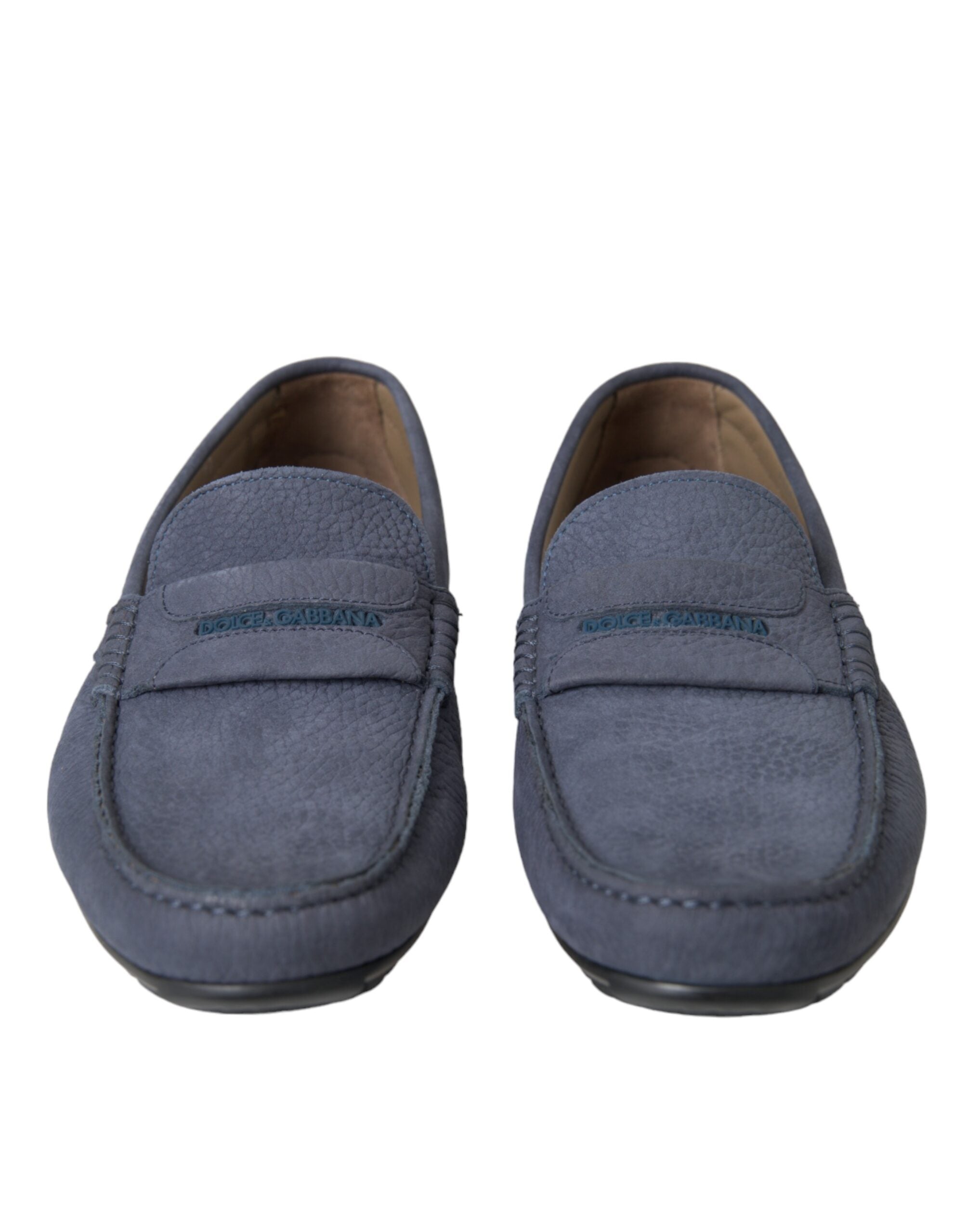 Dolce & Gabbana Blue Calf Leather Slip On Moccasin Shoes -   -  Dolce & Gabbana.