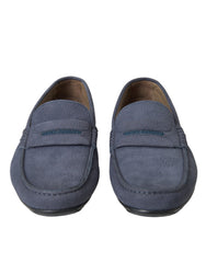 Dolce & Gabbana Blue Calf Leather Slip On Moccasin Shoes -   -  Dolce & Gabbana.