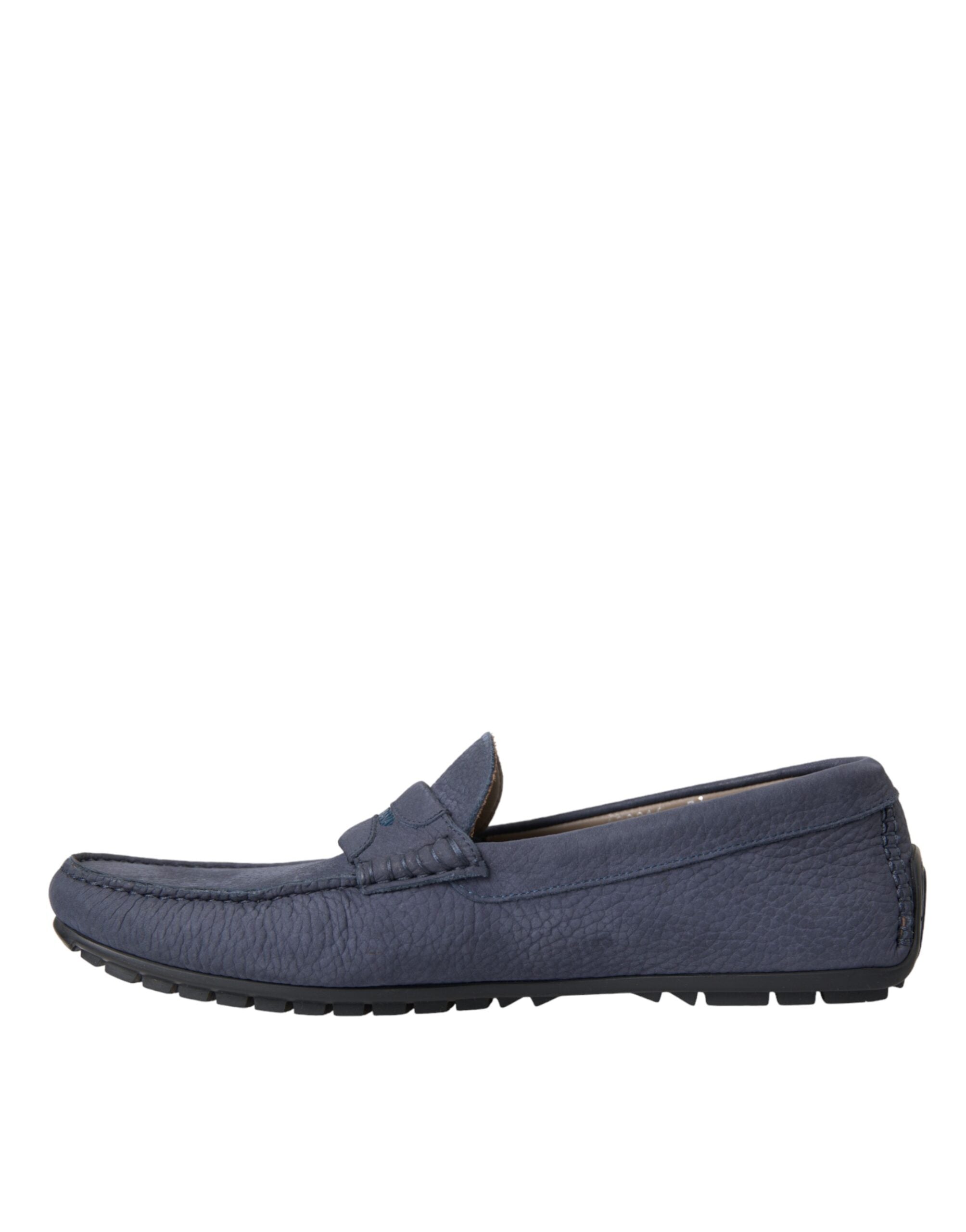 Dolce & Gabbana Blue Calf Leather Slip On Moccasin Shoes -   -  Dolce & Gabbana.