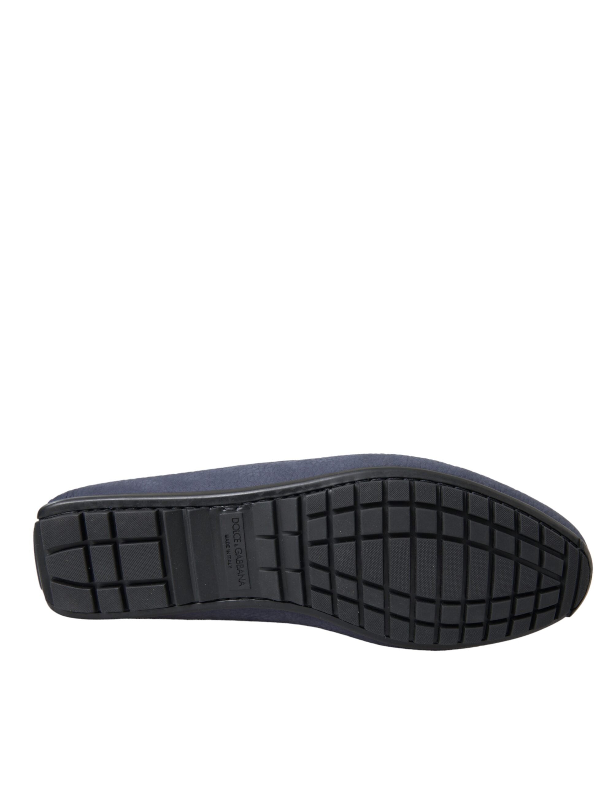 Dolce & Gabbana Blue Calf Leather Slip On Moccasin Shoes -   -  Dolce & Gabbana.