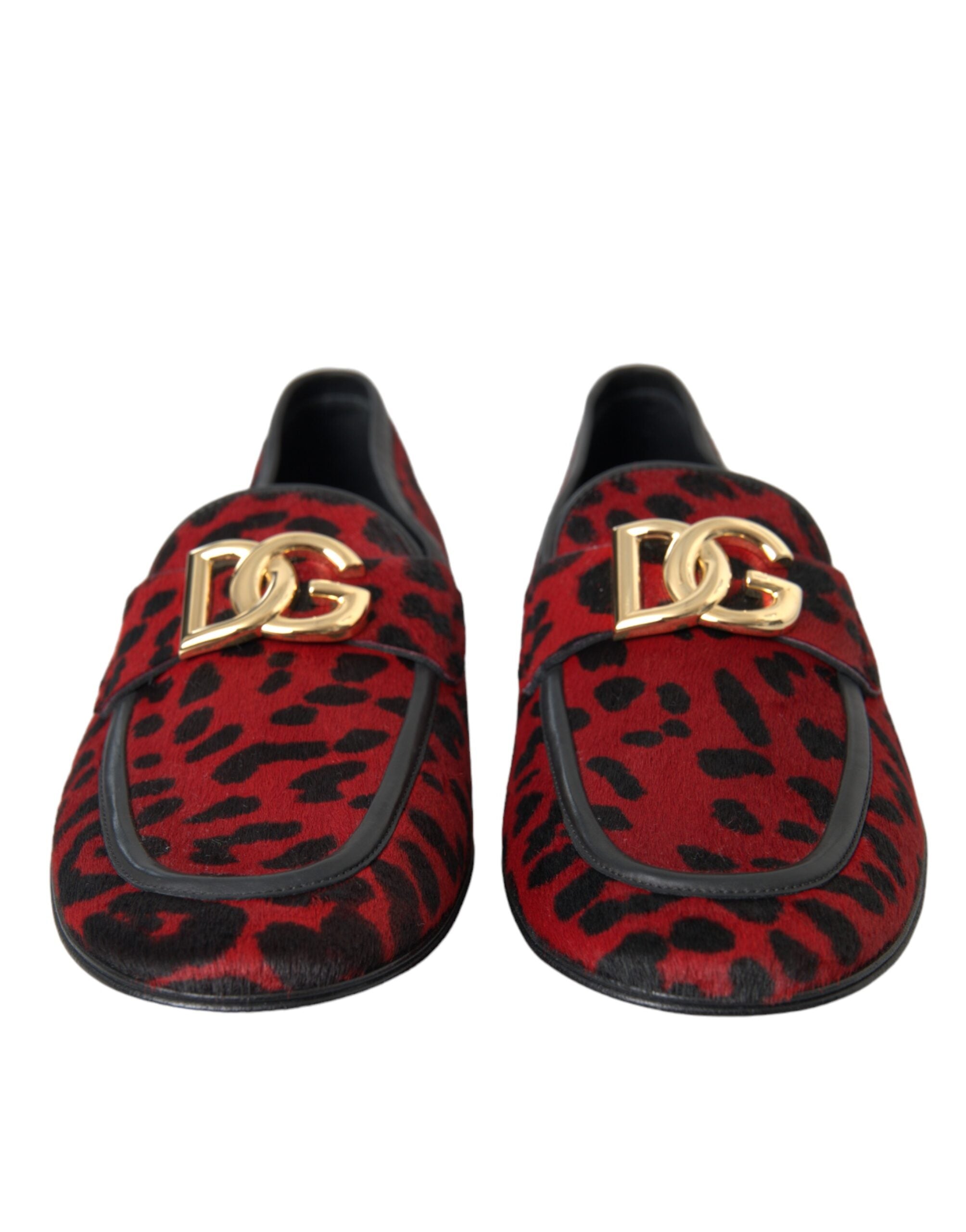 Dolce & Gabbana Red Black Leopard DG Loafers Formal Men Shoes -   -  Dolce & Gabbana.
