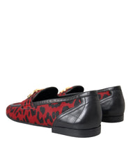 Dolce & Gabbana Red Black Leopard DG Loafers Formal Men Shoes -   -  Dolce & Gabbana.