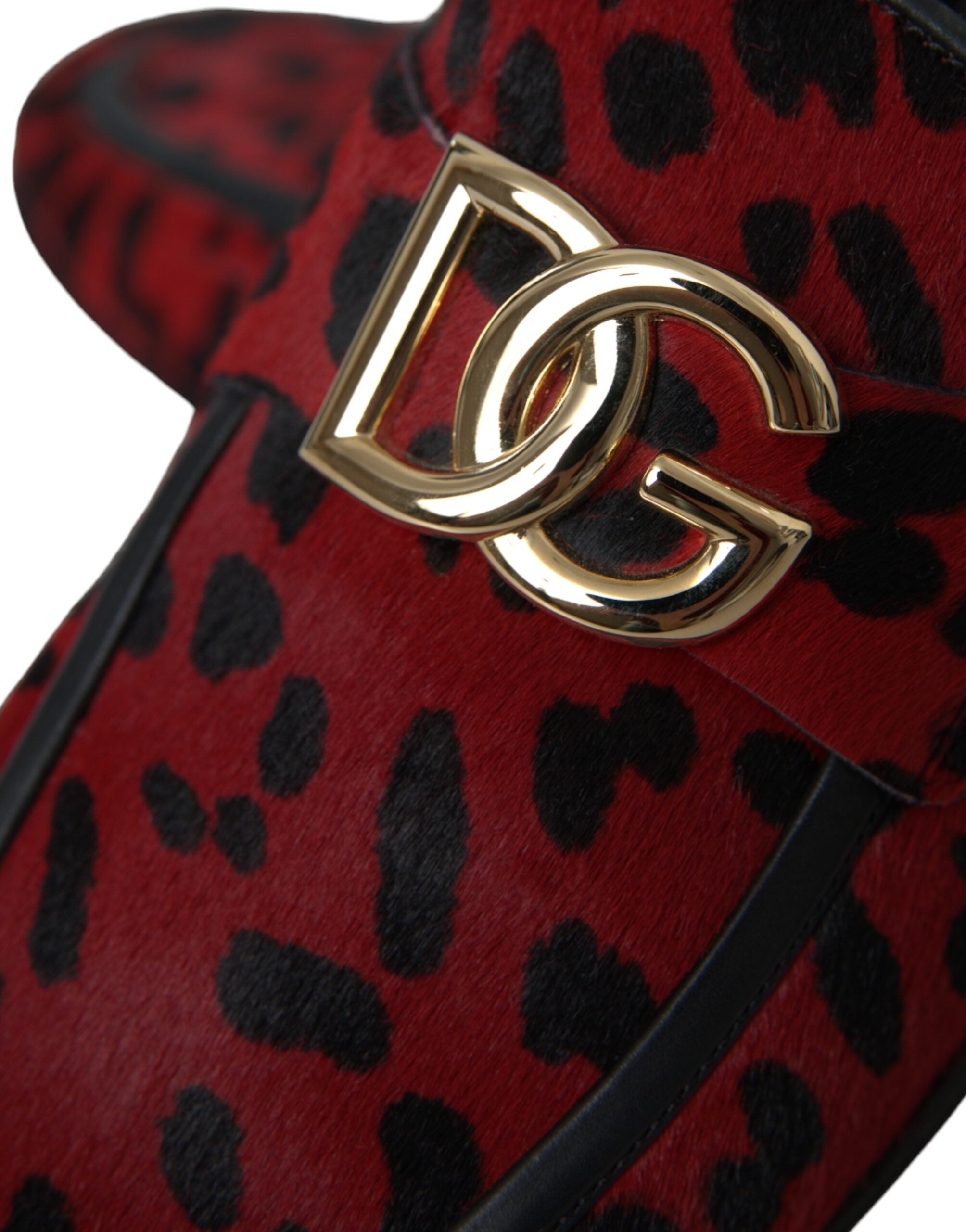 Dolce & Gabbana Red Black Leopard DG Loafers Formal Men Shoes -   -  Dolce & Gabbana.