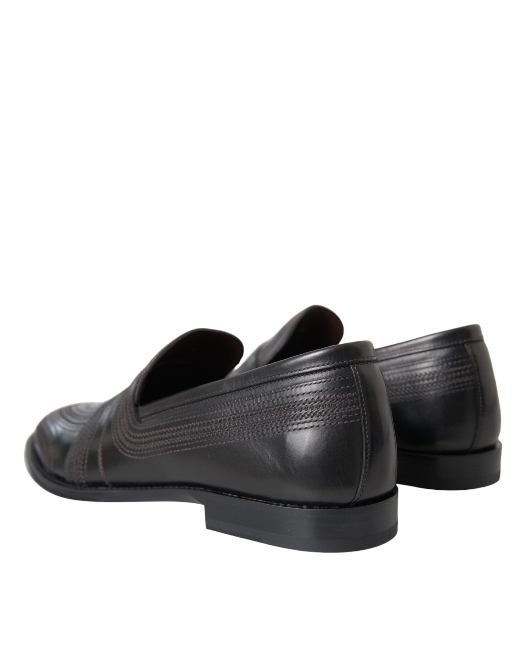 Dolce & Gabbana Black Brown Leather Loafer Men Dress Shoes -   -  Dolce & Gabbana.