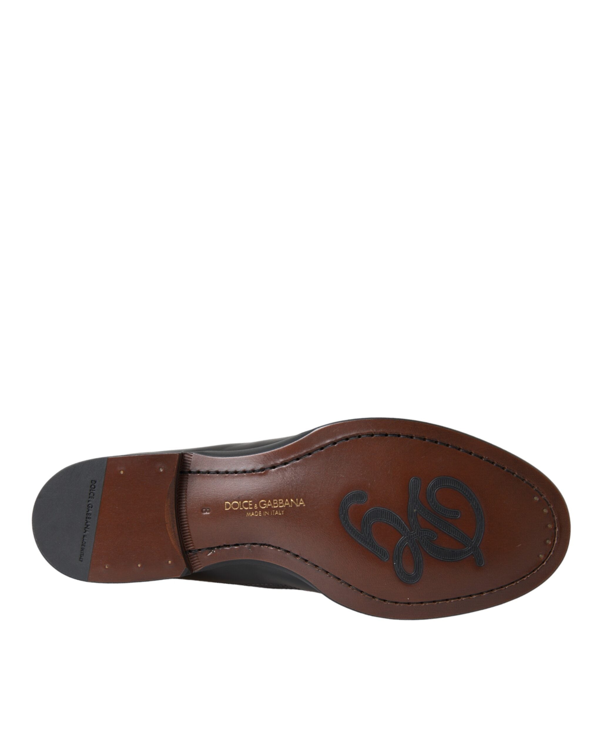 Dolce & Gabbana Black Brown Leather Loafer Men Dress Shoes -   -  Dolce & Gabbana.