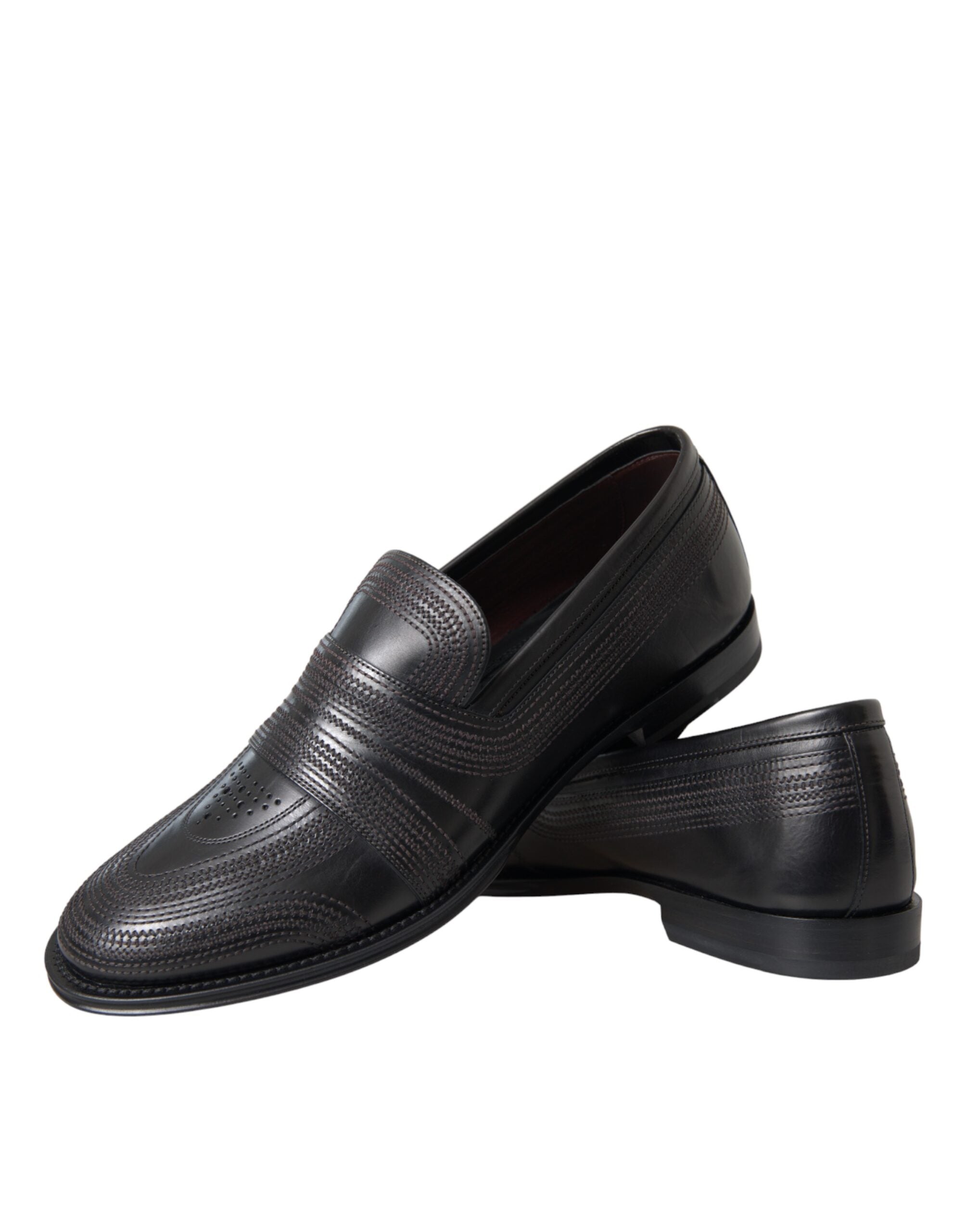 Dolce & Gabbana Black Brown Leather Loafer Men Dress Shoes -   -  Dolce & Gabbana.