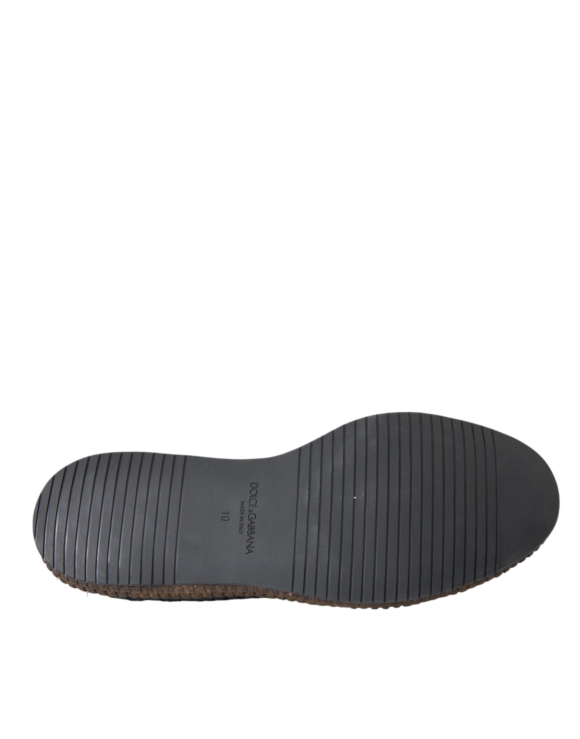 Dolce & Gabbana Black Woven Goat Leather Lace Up Derby Shoes -   -  Dolce & Gabbana.