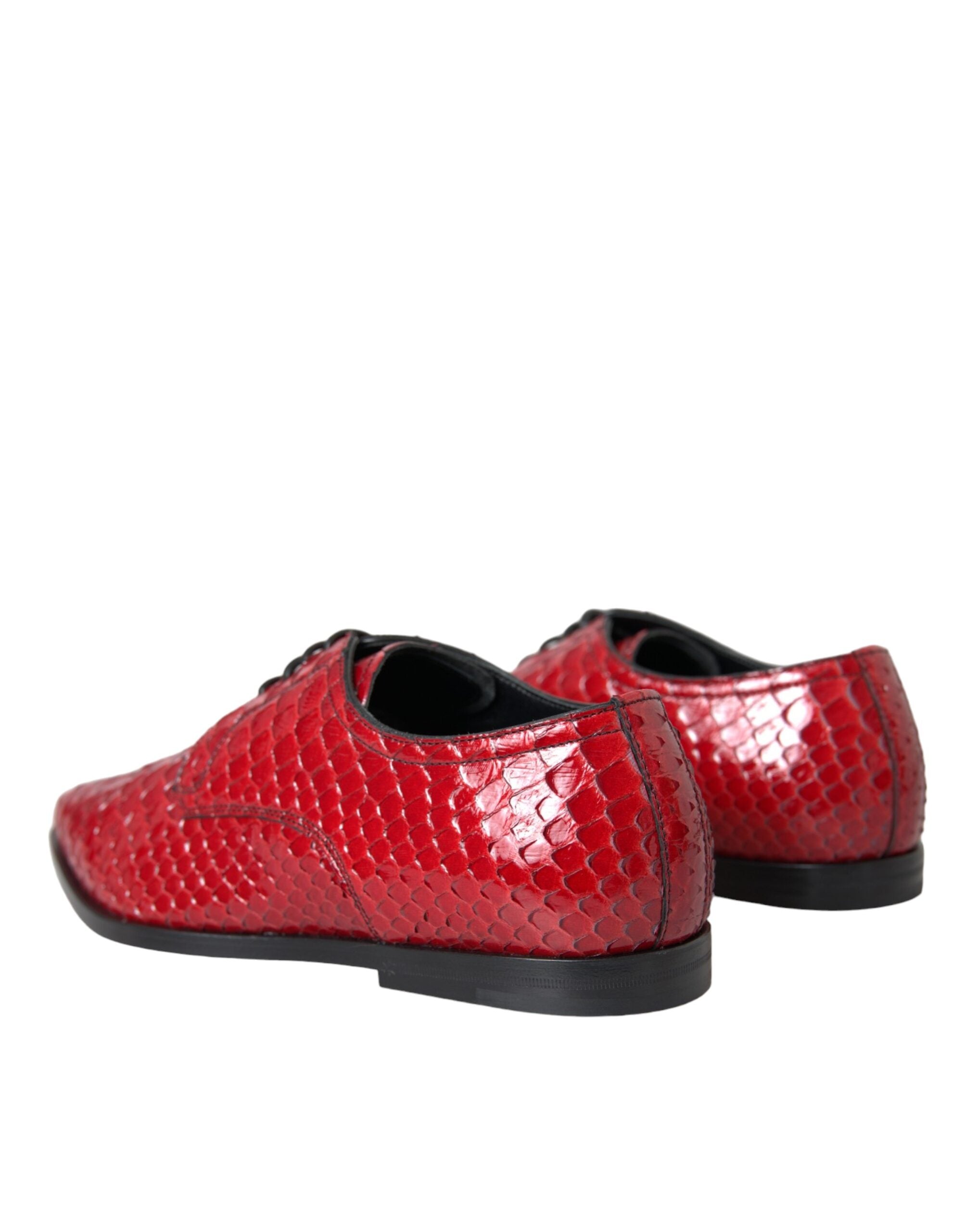 Dolce & Gabbana Red Textured Varnished Derby Men Formal Shoes -   -  Dolce & Gabbana.