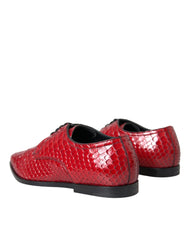 Dolce & Gabbana Red Textured Varnished Derby Men Formal Shoes -   -  Dolce & Gabbana.