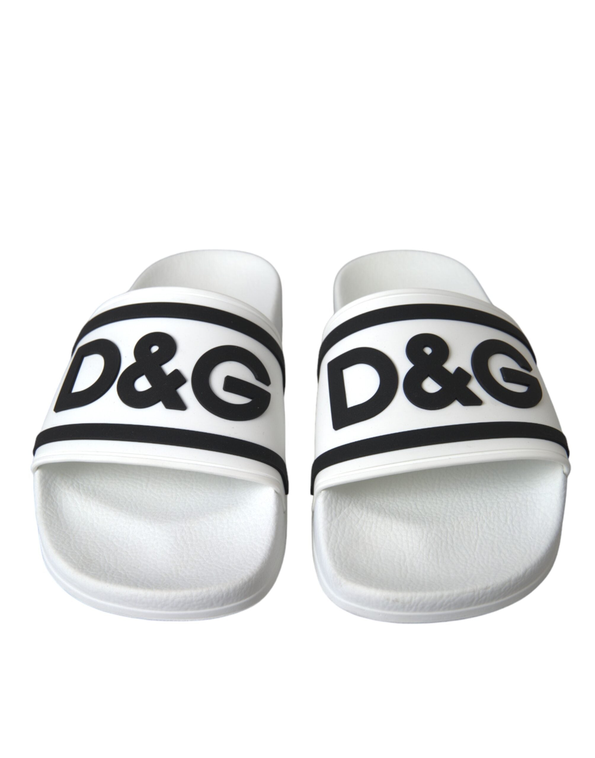 Dolce & Gabbana White Black Sandals Rubber Beachwear Shoes -   -  Dolce & Gabbana.