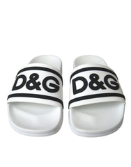 Dolce & Gabbana White Black Sandals Rubber Beachwear Shoes -   -  Dolce & Gabbana.