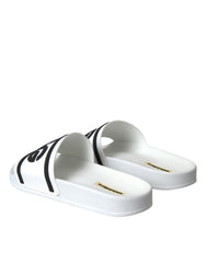 Dolce & Gabbana White Black Sandals Rubber Beachwear Shoes -   -  Dolce & Gabbana.