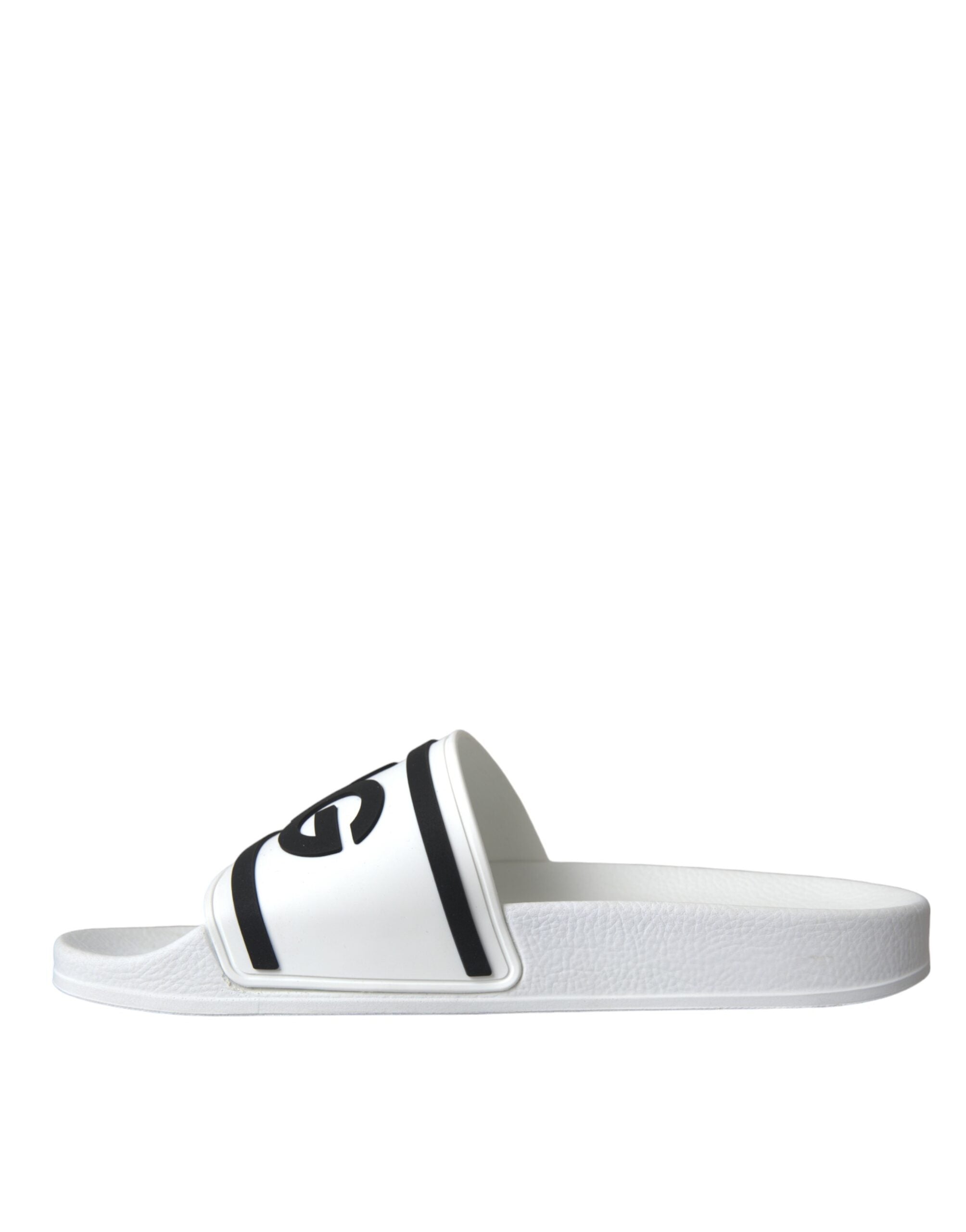 Dolce & Gabbana White Black Sandals Rubber Beachwear Shoes -   -  Dolce & Gabbana.