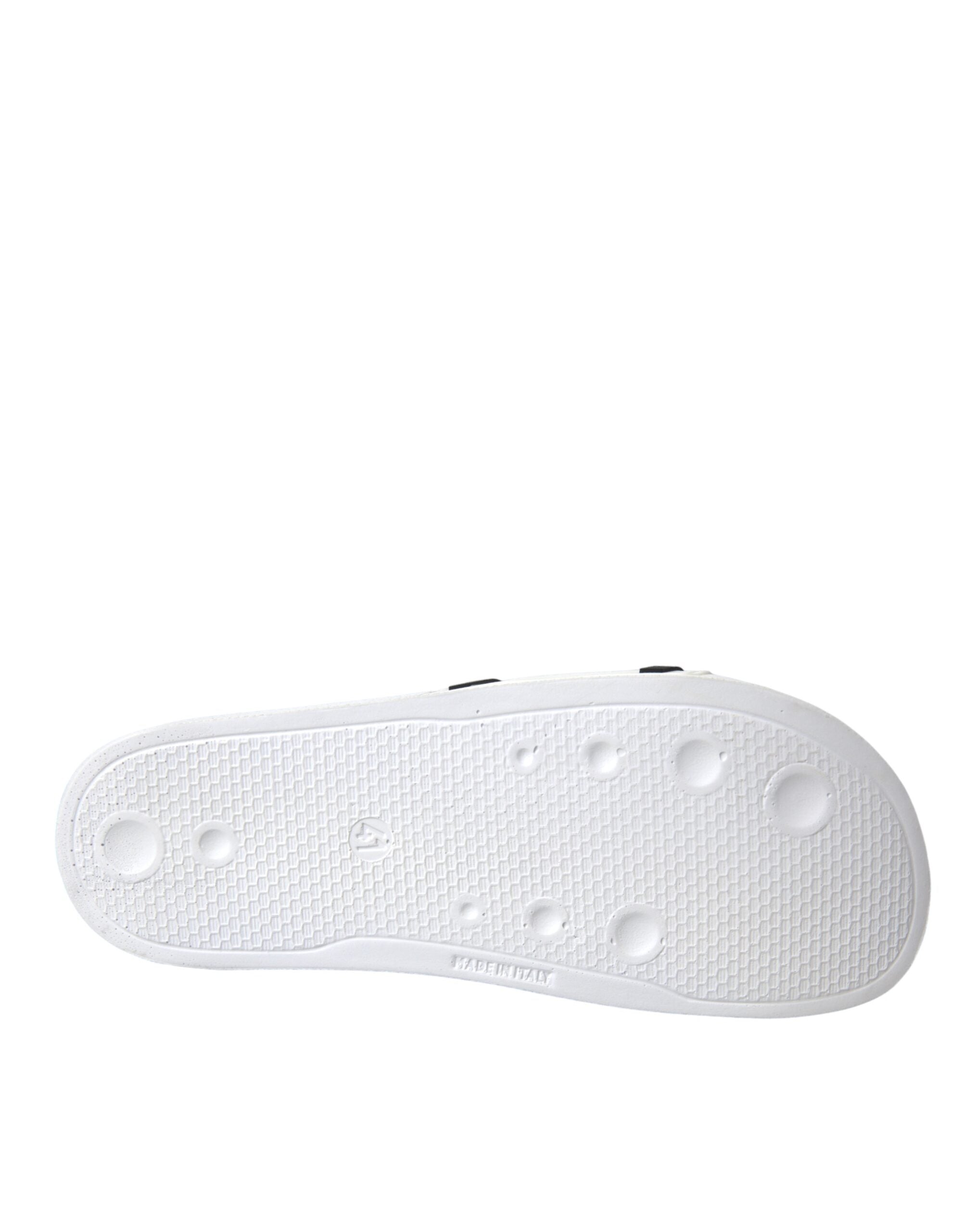 Dolce & Gabbana White Black Sandals Rubber Beachwear Shoes -   -  Dolce & Gabbana.