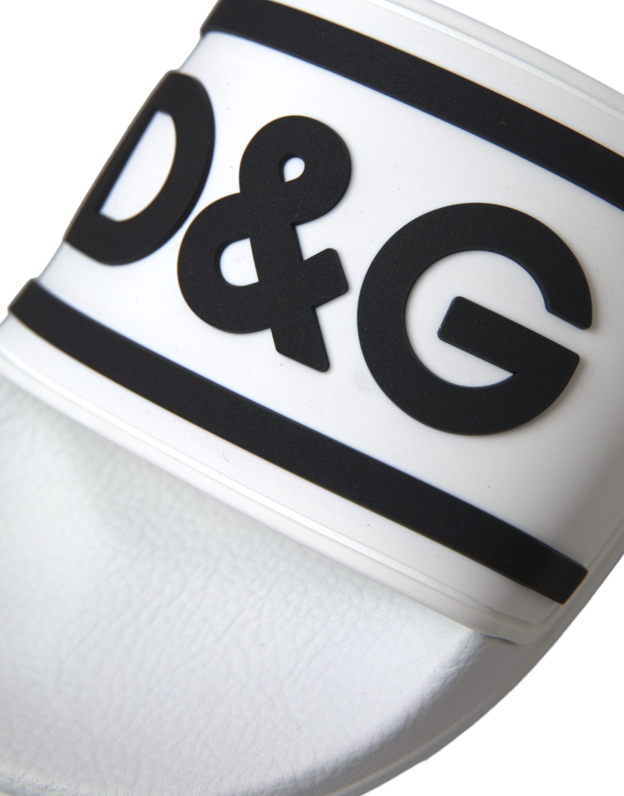 Dolce & Gabbana White Black Sandals Rubber Beachwear Shoes -   -  Dolce & Gabbana.