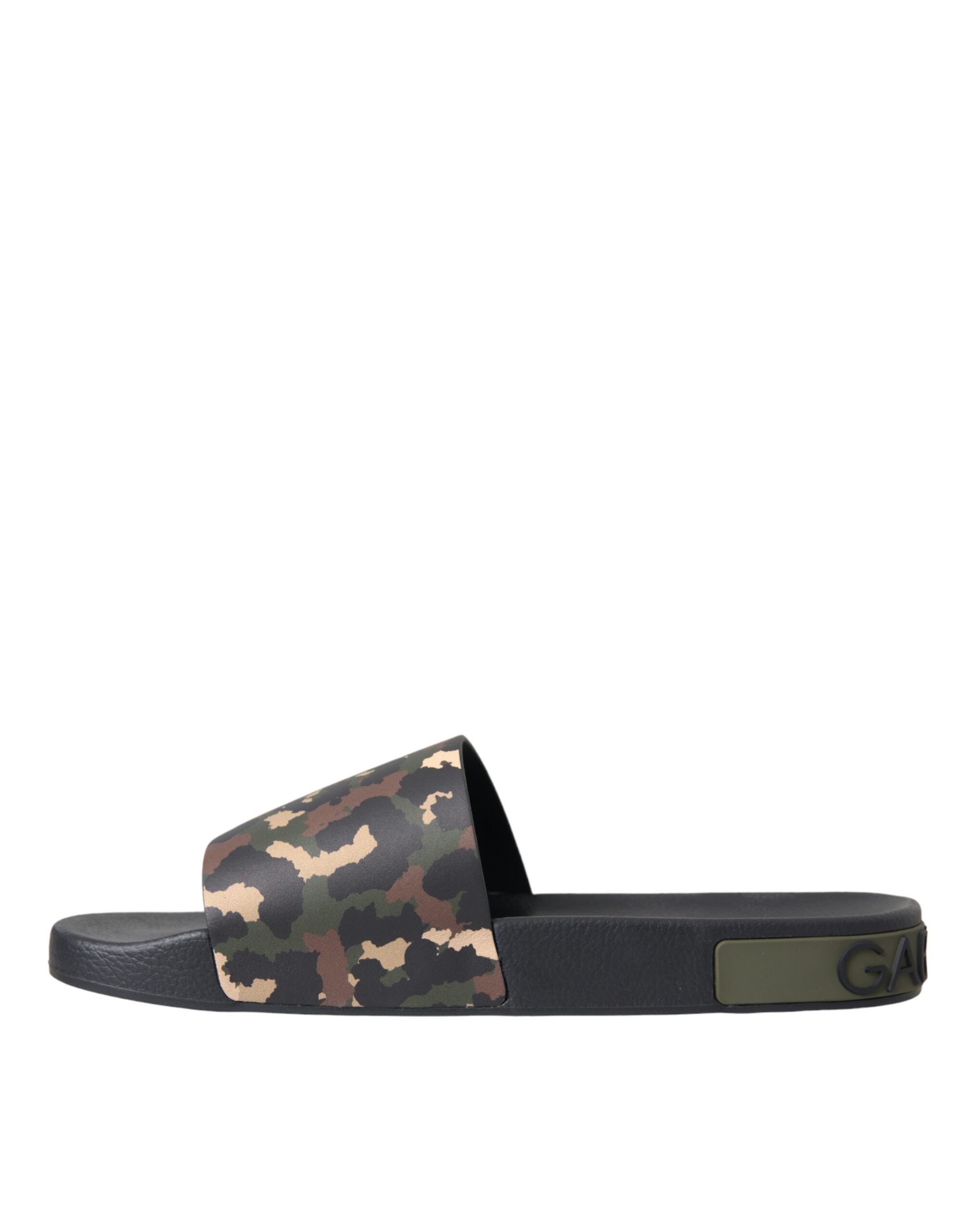 Dolce & Gabbana Multicolor Camouflage Leather Beachwear Men Shoes -   -  Dolce & Gabbana.