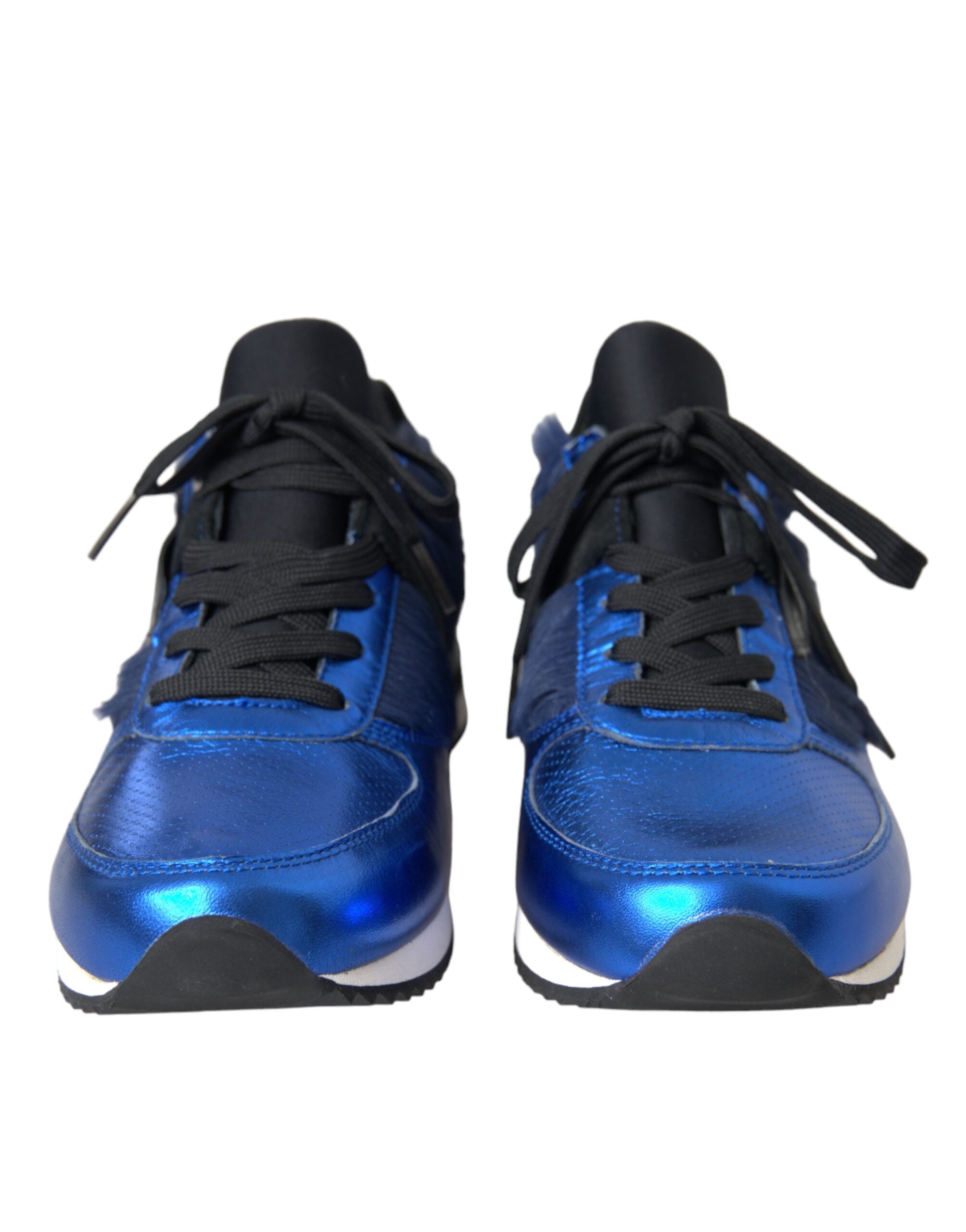 Dolce & Gabbana Blue Black Calf Hair Leather Sneakers Shoes -   -  Dolce & Gabbana.