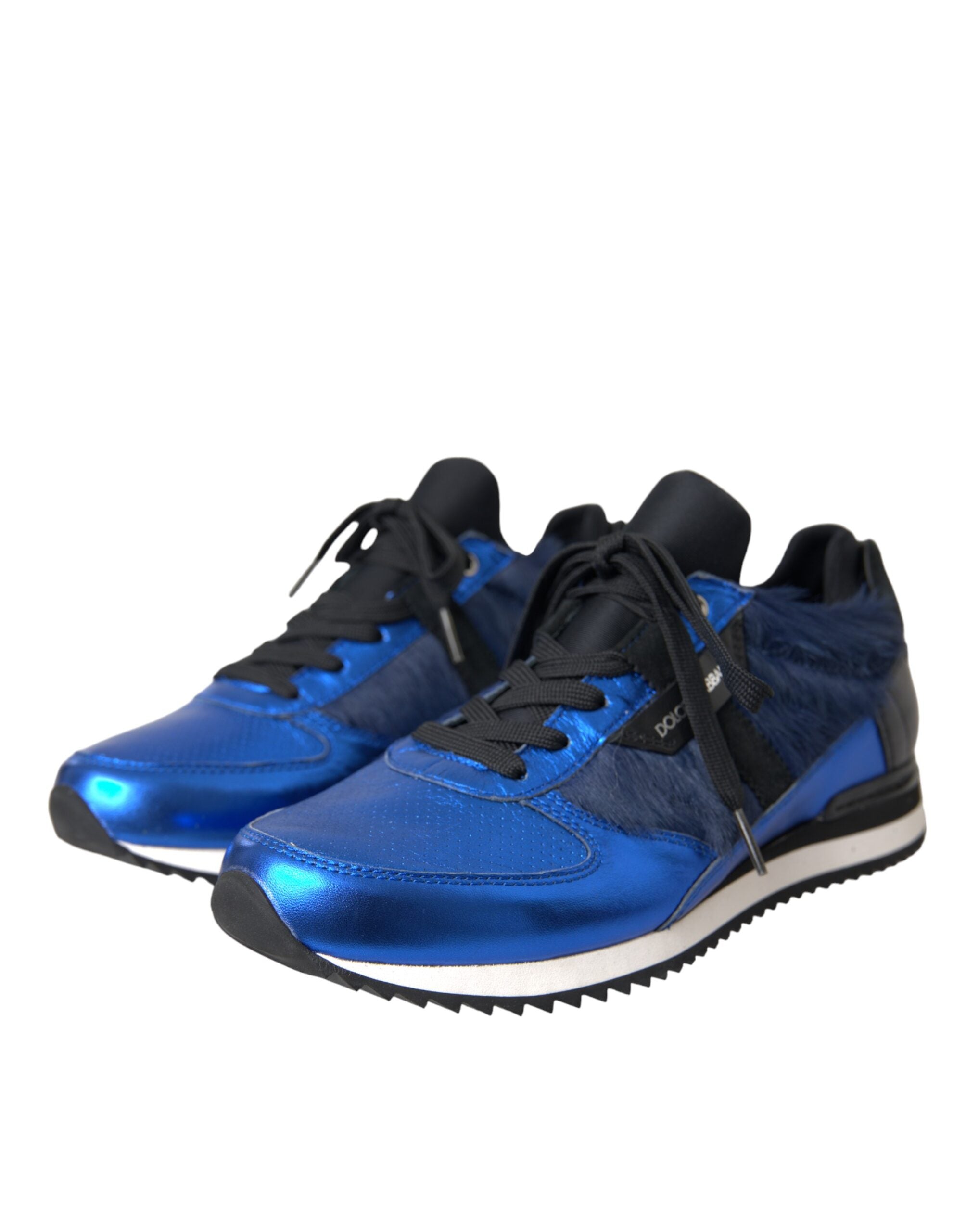 Dolce & Gabbana Blue Black Calf Hair Leather Sneakers Shoes -   -  Dolce & Gabbana.